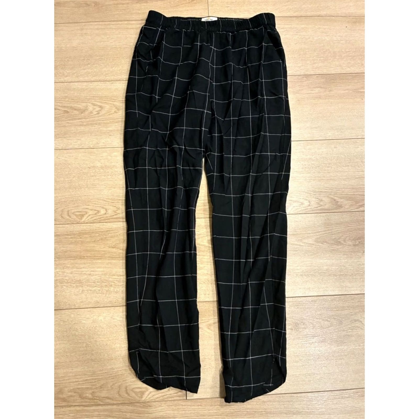 Marine Layer Marine Layer Pants Women Allison Black Windowpane Pull On Tencel Size S Size 28" / US 6 / IT 42 - 3 Thumbnail