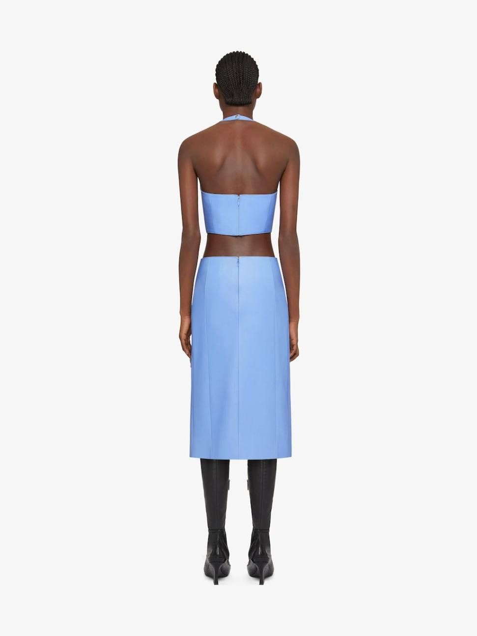 Givenchy o1w1db10325 Pencil Leather Skirt in Blue Size 26" / US 2 / IT 38 - 4 Thumbnail