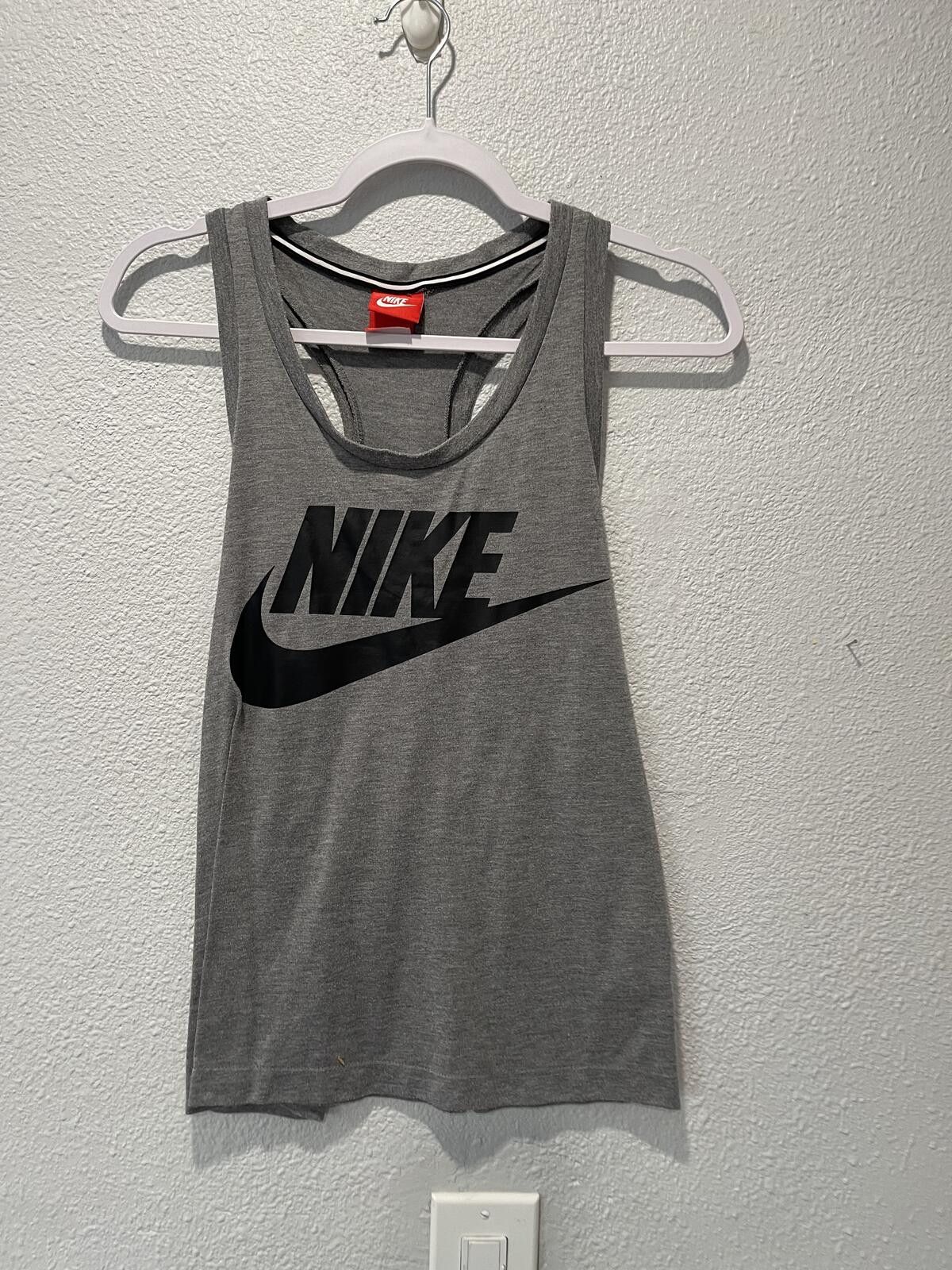 Nike Nike Gray Racerback Tank Top with Black Logo Size S / US 4 / IT 40 - 1 Thumbnail