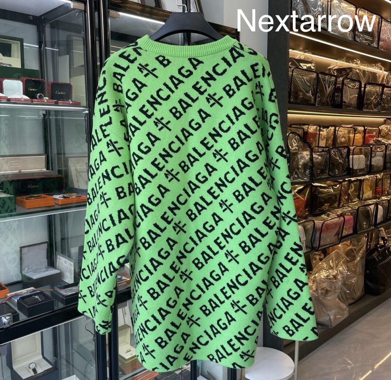 Balenciaga BALENCIAGA Year of the Ox Limited Green Full logo Sweater Size US XS / EU 42 / 0 - 1 Thumbnail