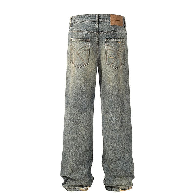 Vintage American retro vibe loose straight leg flared ripped jeans Size US 32 / EU 48 - 2 Thumbnail