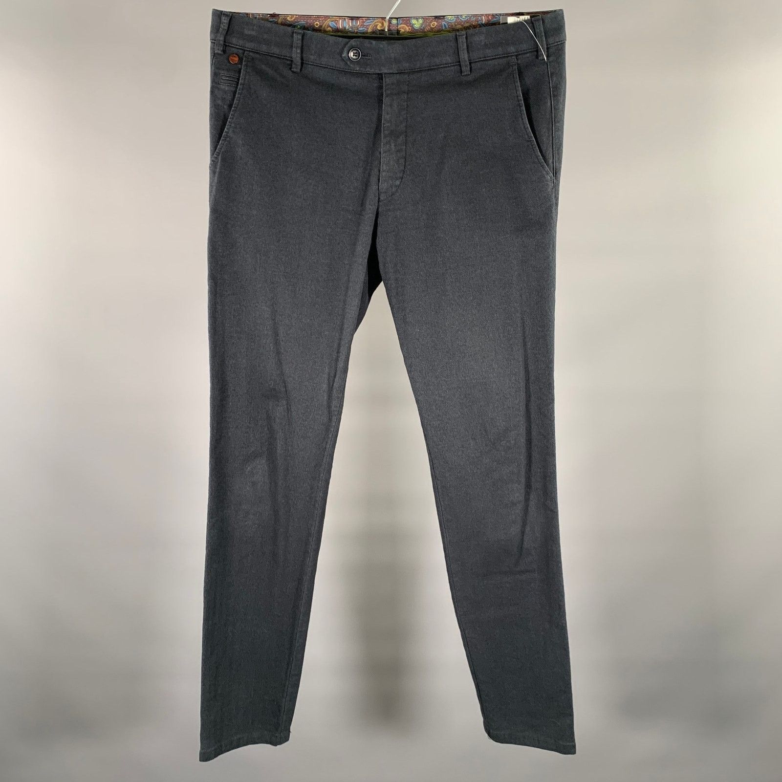 Other MEYER Size 34 Navy Herringbone Cotton Blend Casual Pants Size US 34 / EU 50 - 1 Thumbnail