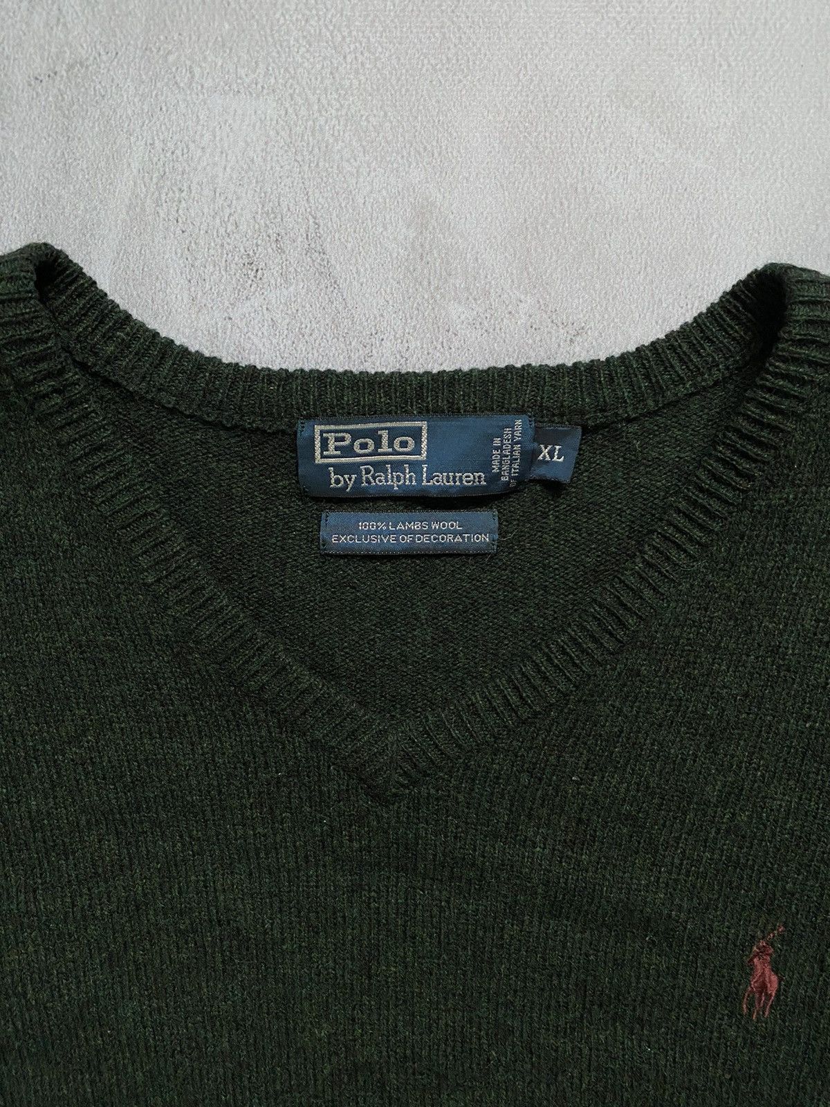 Polo Ralph Lauren × Ralph Lauren Vintage 90s Polo Ralph Lauren 100% Lambs Wool Green Sweater Size US XL / EU 56 / 4 - 5 Thumbnail