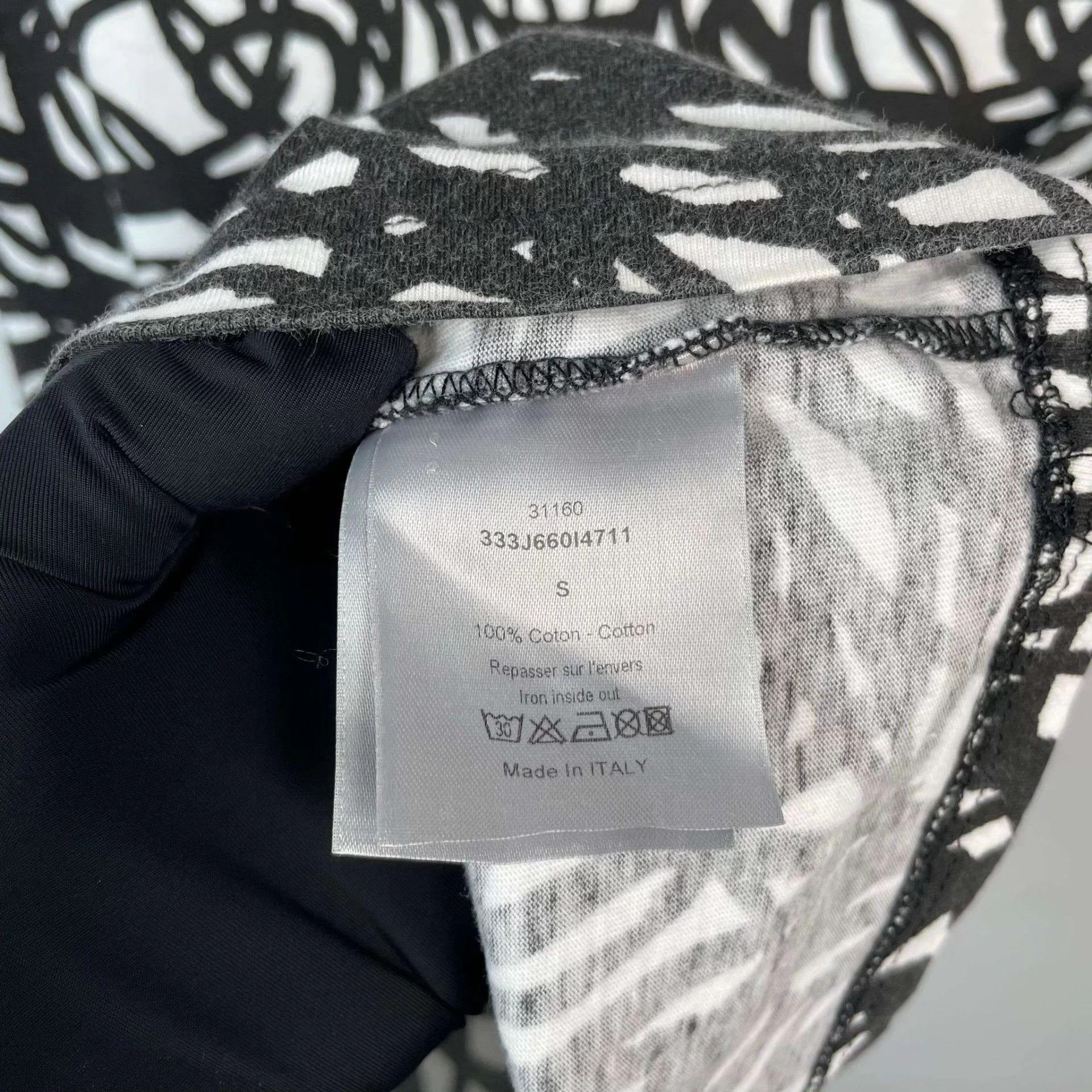 Dior Dior Cotton T-shirt S Black & White Size S / US 4 / IT 40 - 6 Thumbnail