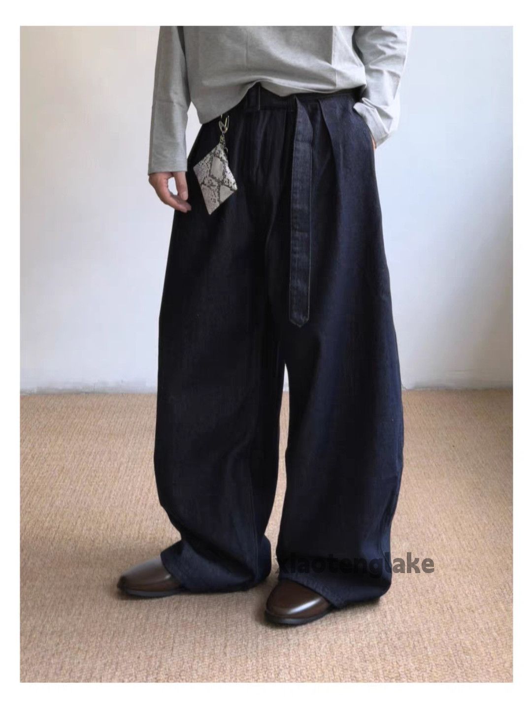 Jean ltx vintage loose baggy wide Leg flared pleated jeans Size US 34 / EU 50 - 9 Thumbnail