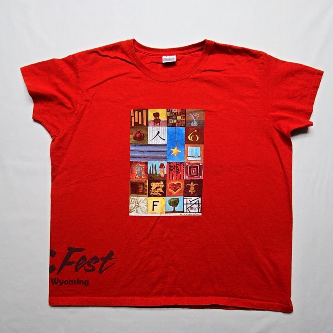 Gildan NIC Fest Art Print Shirt Red XL Graphic Art Festival Tee Size XL / US 12-14 / IT 48-50 - 1 Thumbnail