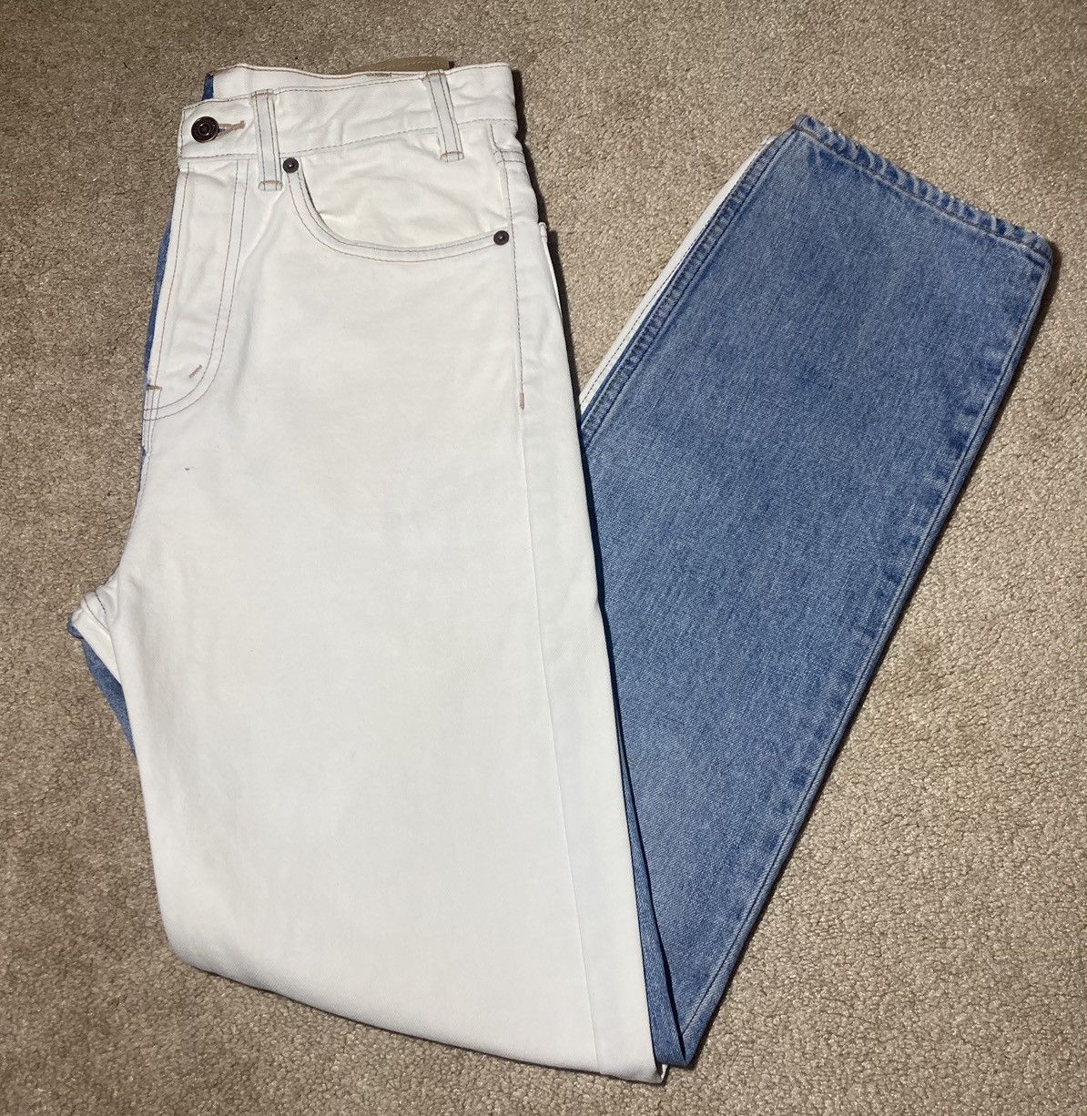 Celine × Hedi Slimane SS21 Celine The Dancing Kid Split Bleach Blue Jeans 2021 RE Size US 28 / EU 44 - 1 Thumbnail