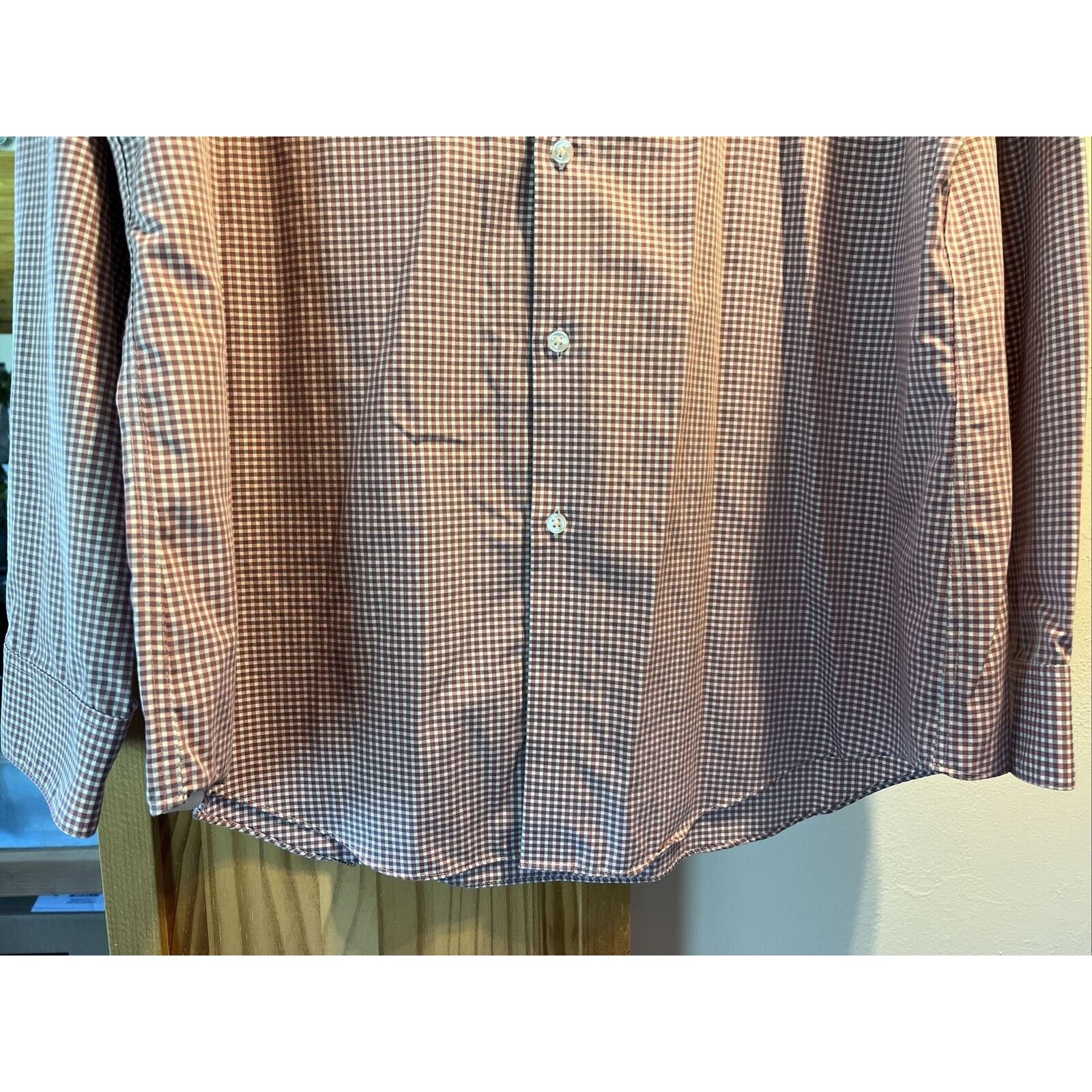 Calvin Klein Calvin Klein Men’s 17.5 34/35 Red Check Button Cotton Shirt Size US XL / EU 56 / 4 - 17 Thumbnail