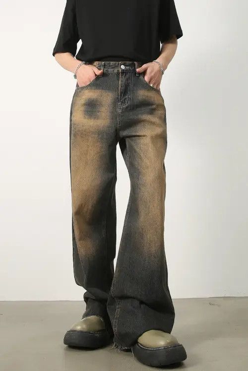 Japanese Brand × Jean Washed distressed rust-colored denim loose wide-leg Size US 32 / EU 48 - 2 Thumbnail