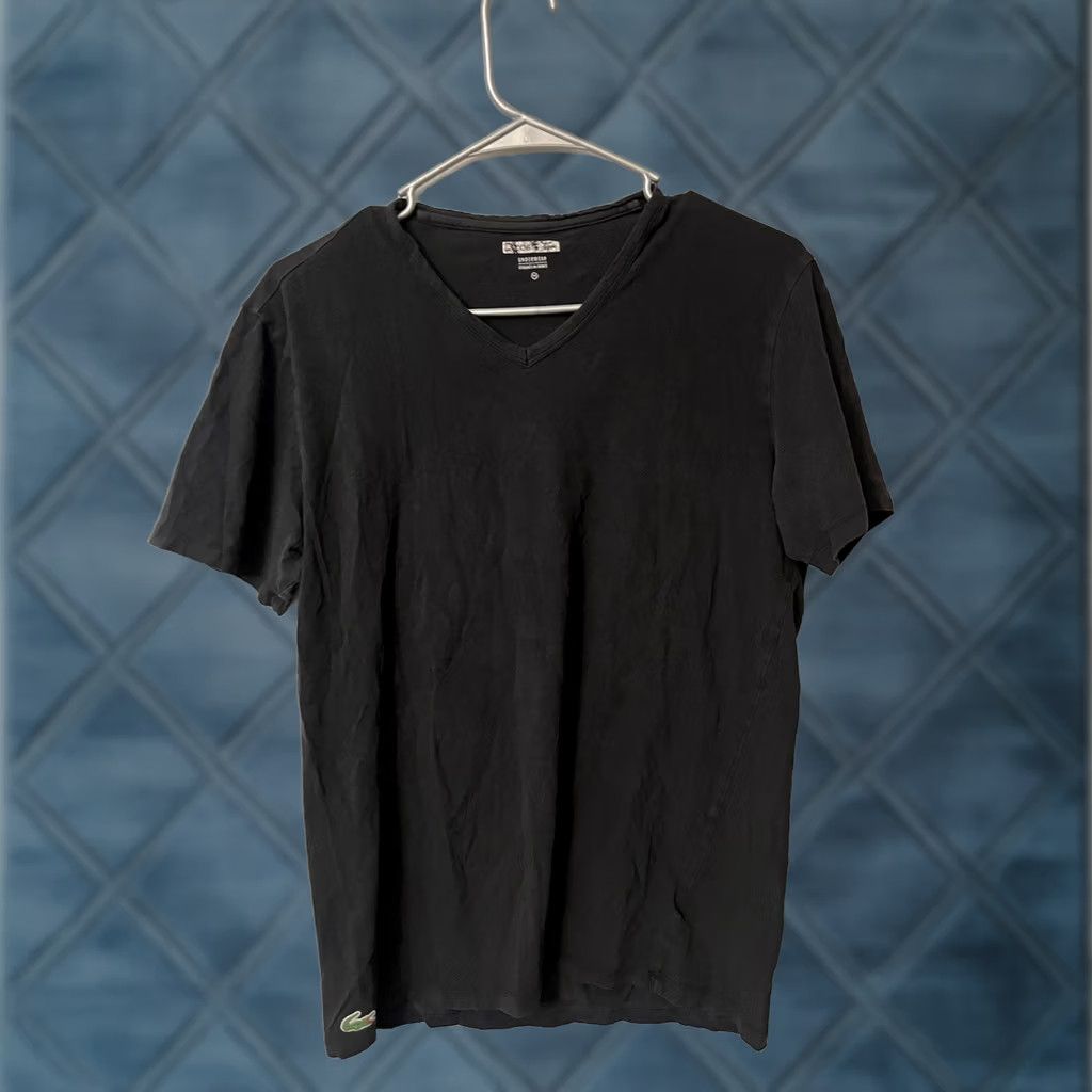 Lacoste Lacoste Black V-Neck Men's T-shirt Size Medium Lounge Basic Tee Size US M / EU 48-50 / 2 - 1 Thumbnail