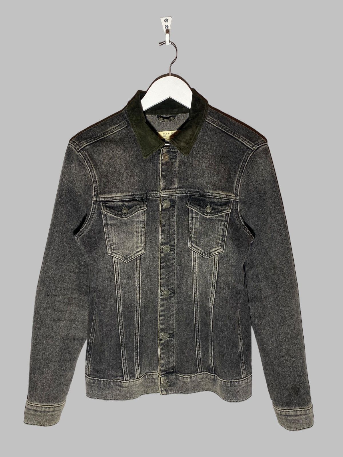 Allsaints All Saints Creagan Denim Jacket Suede Collar Size US S / EU 44-46 / 1 - 1 Thumbnail