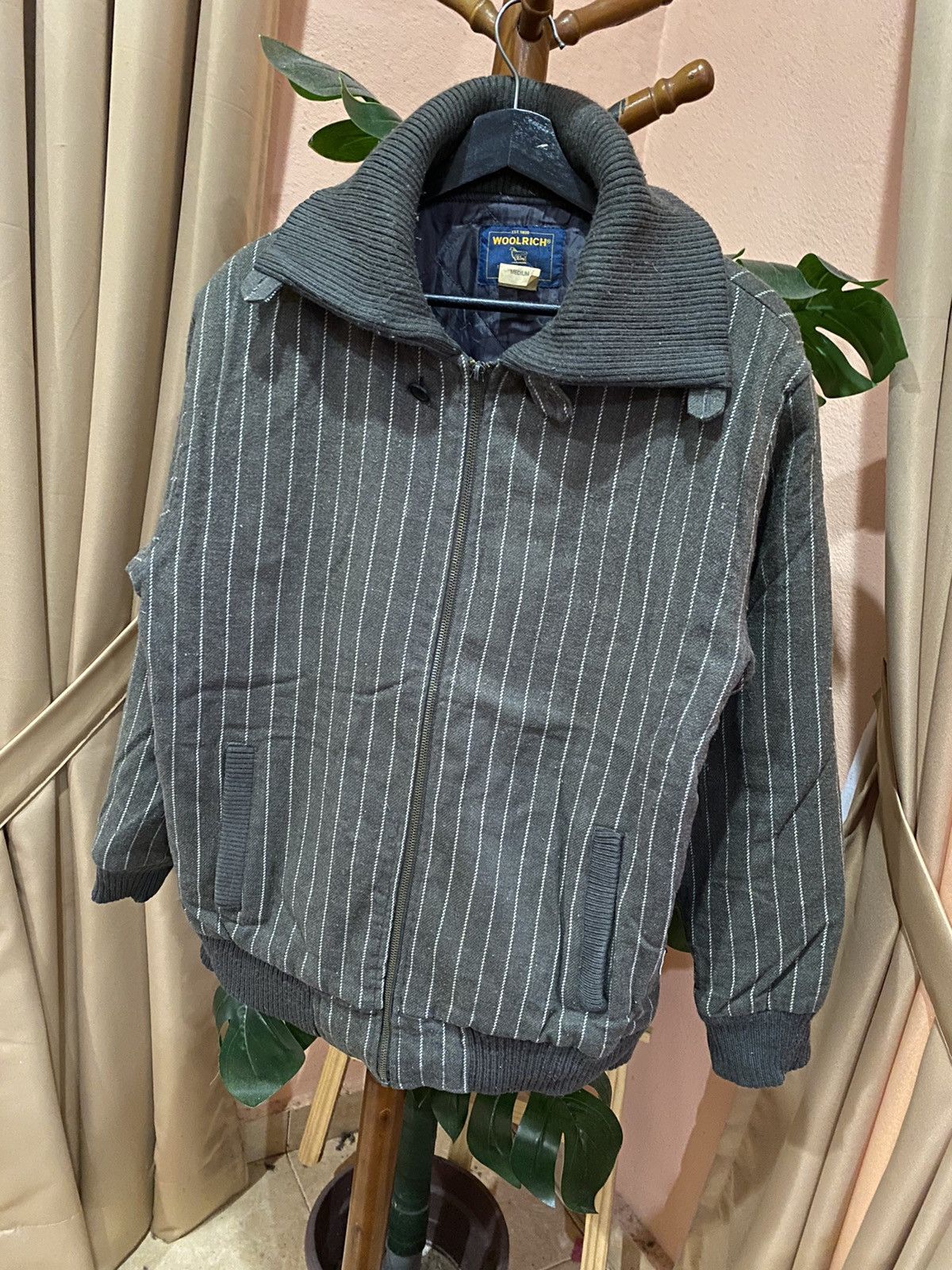Woolrich Woolen Mills Woolrich Vintage Striped Bomber Jacket Classic Outdoor Style Size US M / EU 48-50 / 2 - 2 Thumbnail
