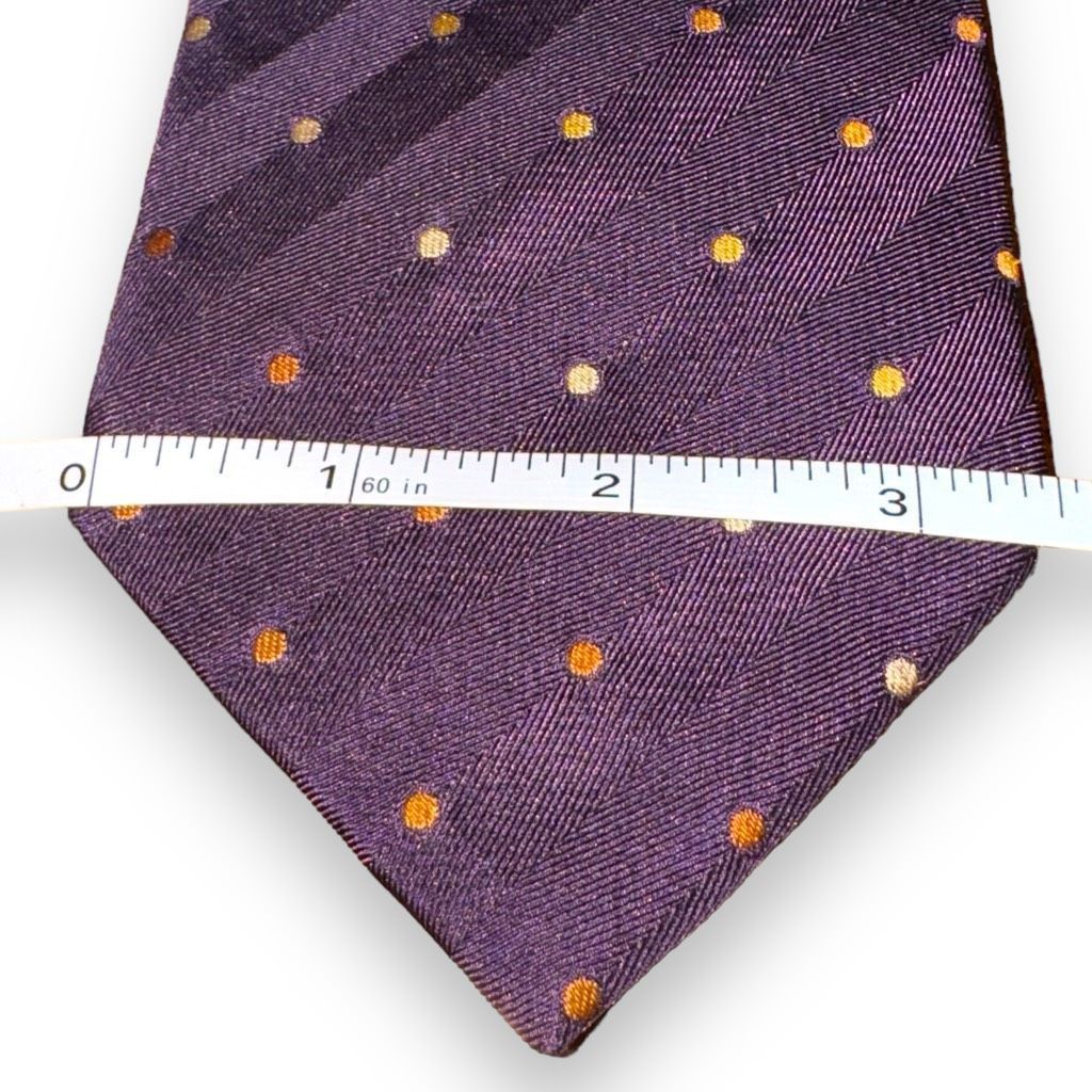 Other Dormeuil Paris Purple Polkadot Handmade Silk Neck Tie Size ONE SIZE - 2 Thumbnail