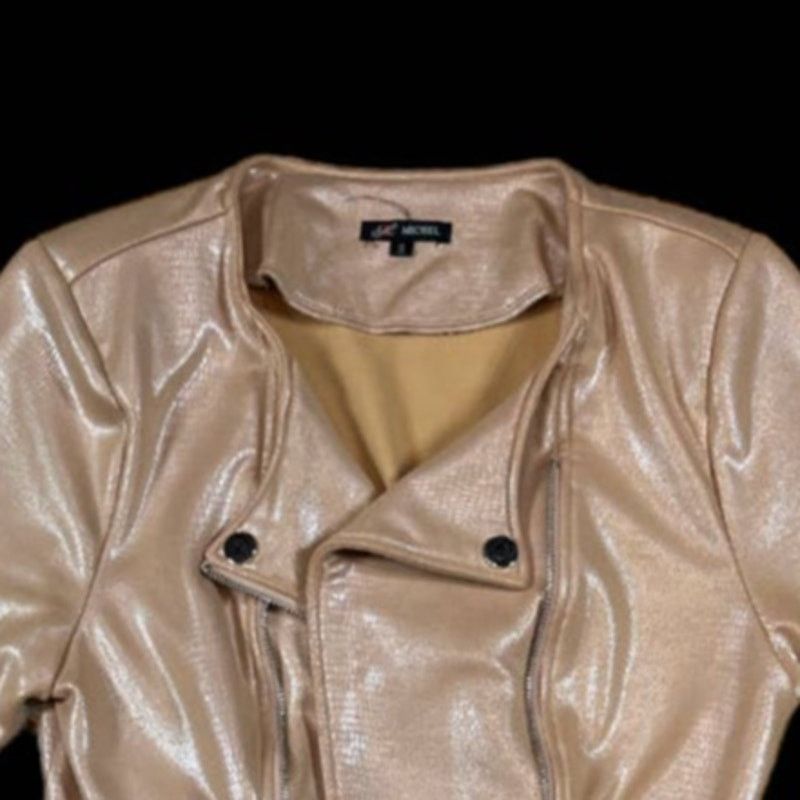 NBDN Nobrandedon Michel Zip-up Cream Gold Jacket Blazer | Size S Size S / US 4 / IT 40 - 3 Thumbnail