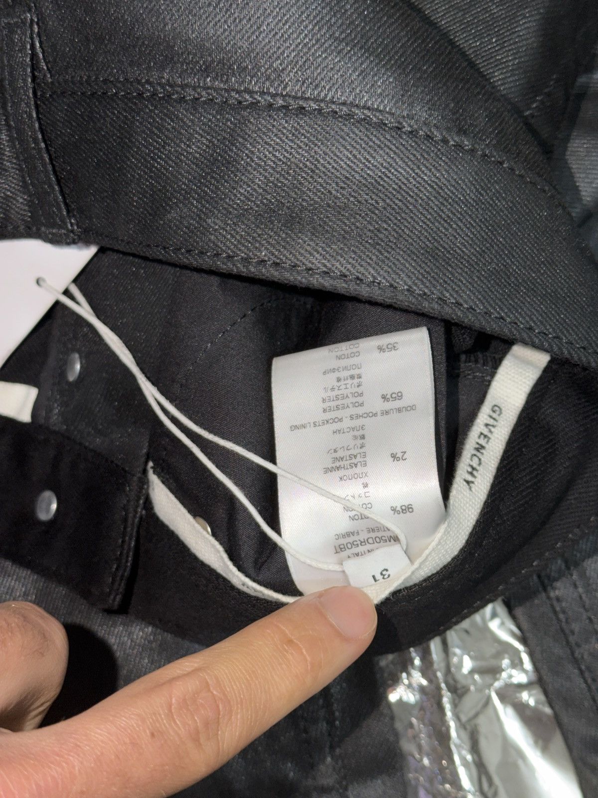 Givenchy Givenchy Coated Denim Skinny Fit Jeans Size US 31 - 5 Thumbnail
