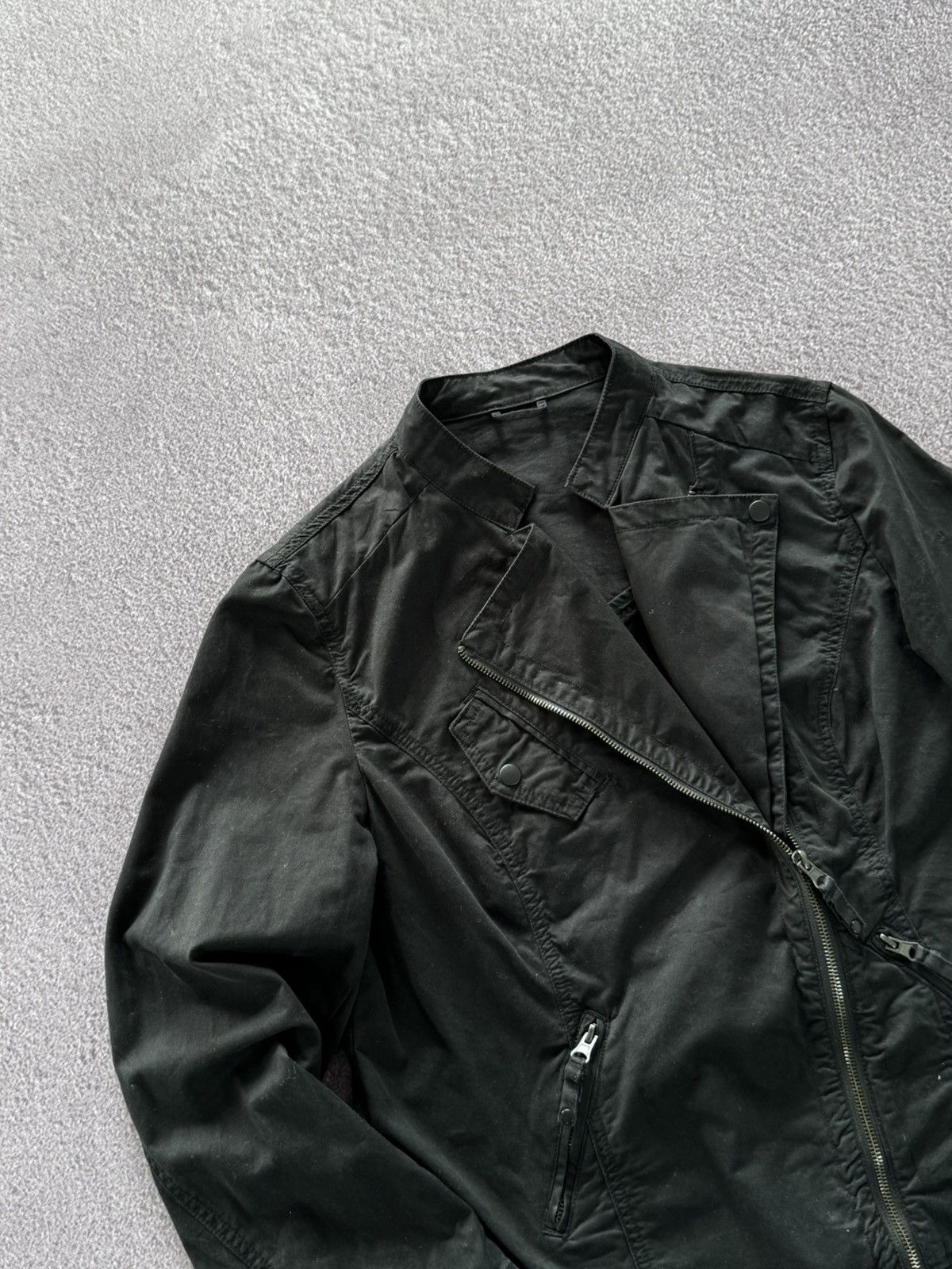 Japanese Brand 00s Rick Owens Style Avant Garde Womens Black Cotton Jacket Size M / US 6-8 / IT 42-44 - 6 Thumbnail