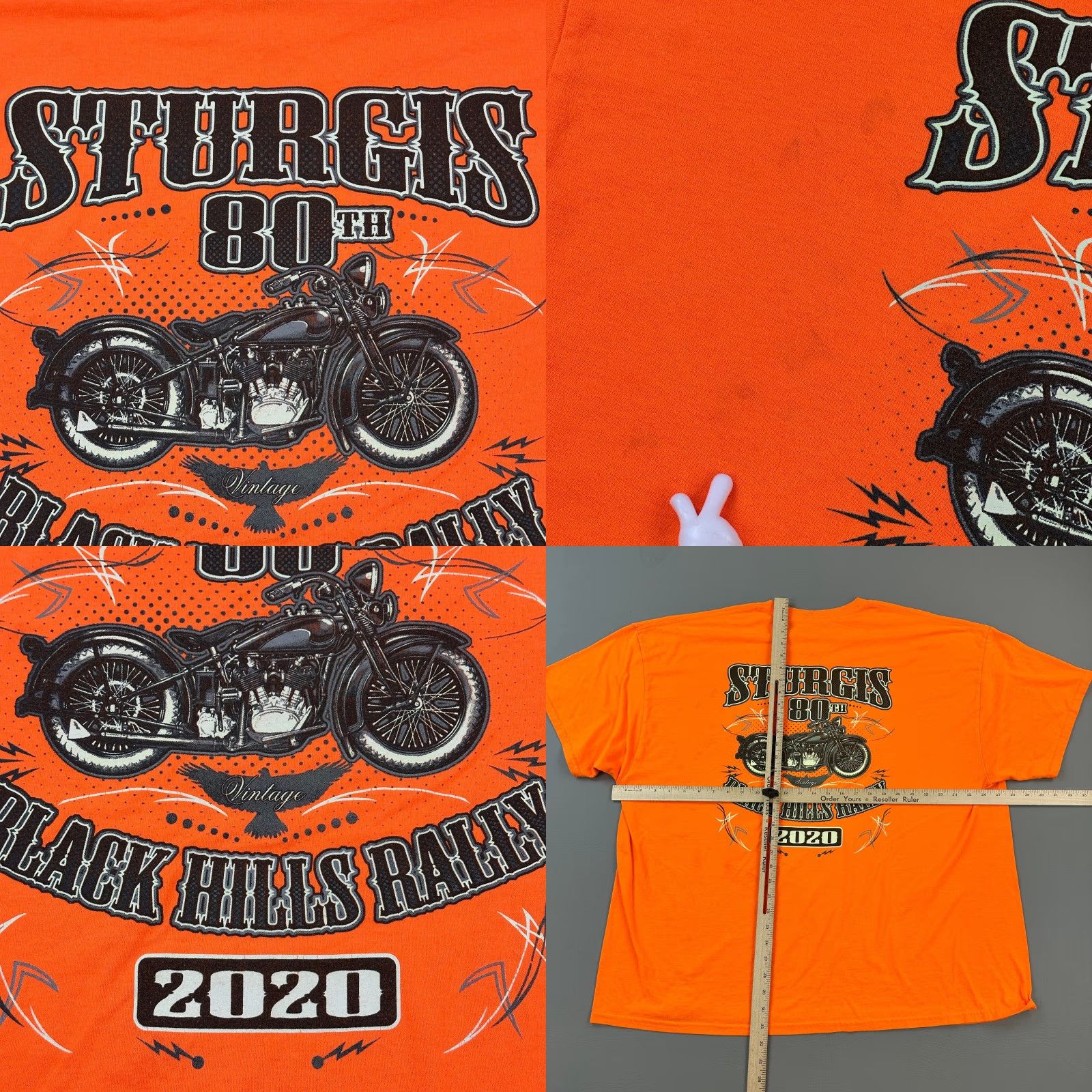 Gildan VINTAGE Sturgis Black Hills Rally Shirt Mens 3XL Orange Short Sleeve Motorcycle Biker Size US XXL / EU 58 / 5 - 8 Thumbnail