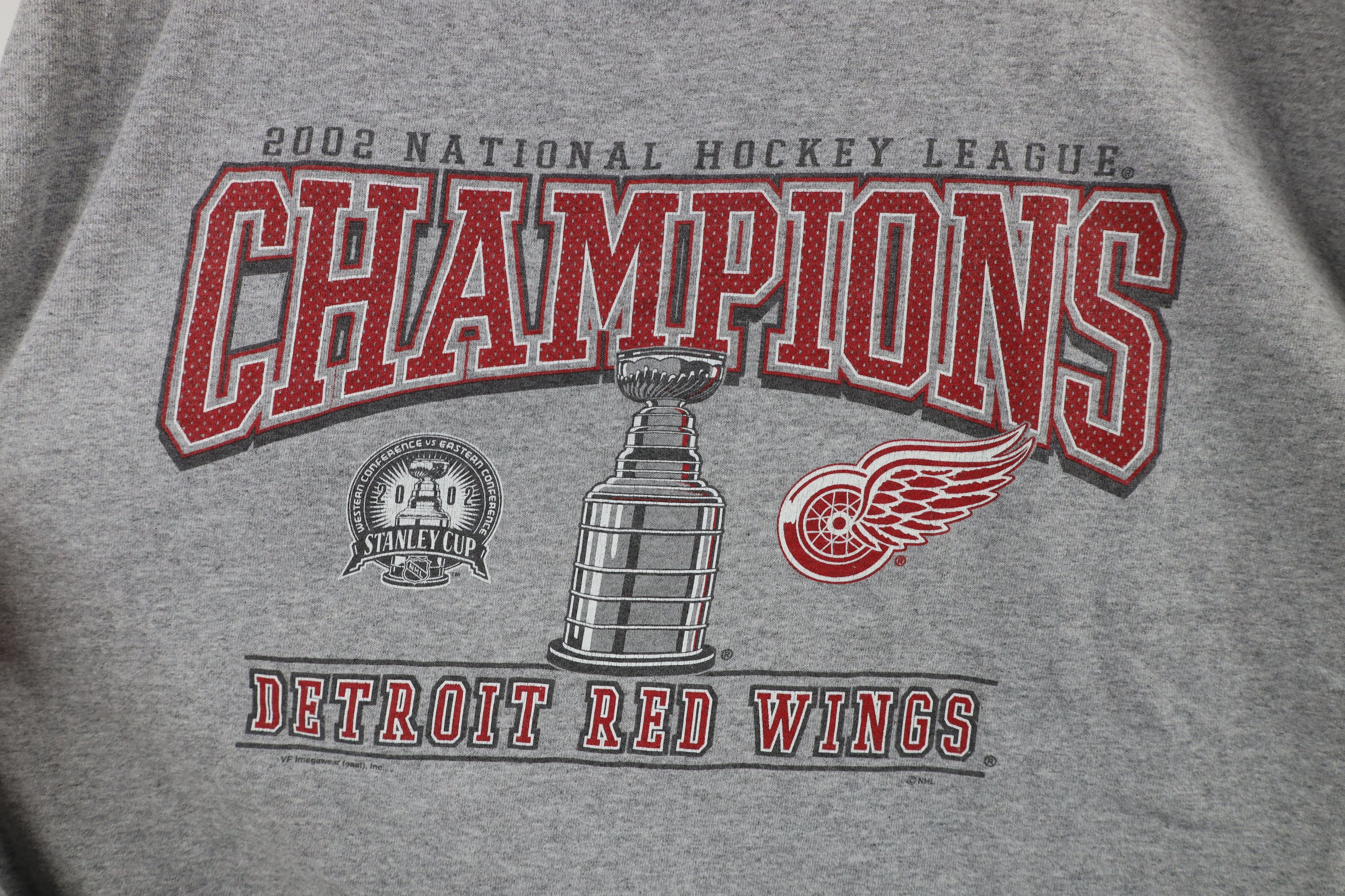 Vintage Vintage Y2K 2002 Detroit Red Wings Hockey T-Shirt Gray Size US L / EU 52-54 / 3 - 4 Thumbnail