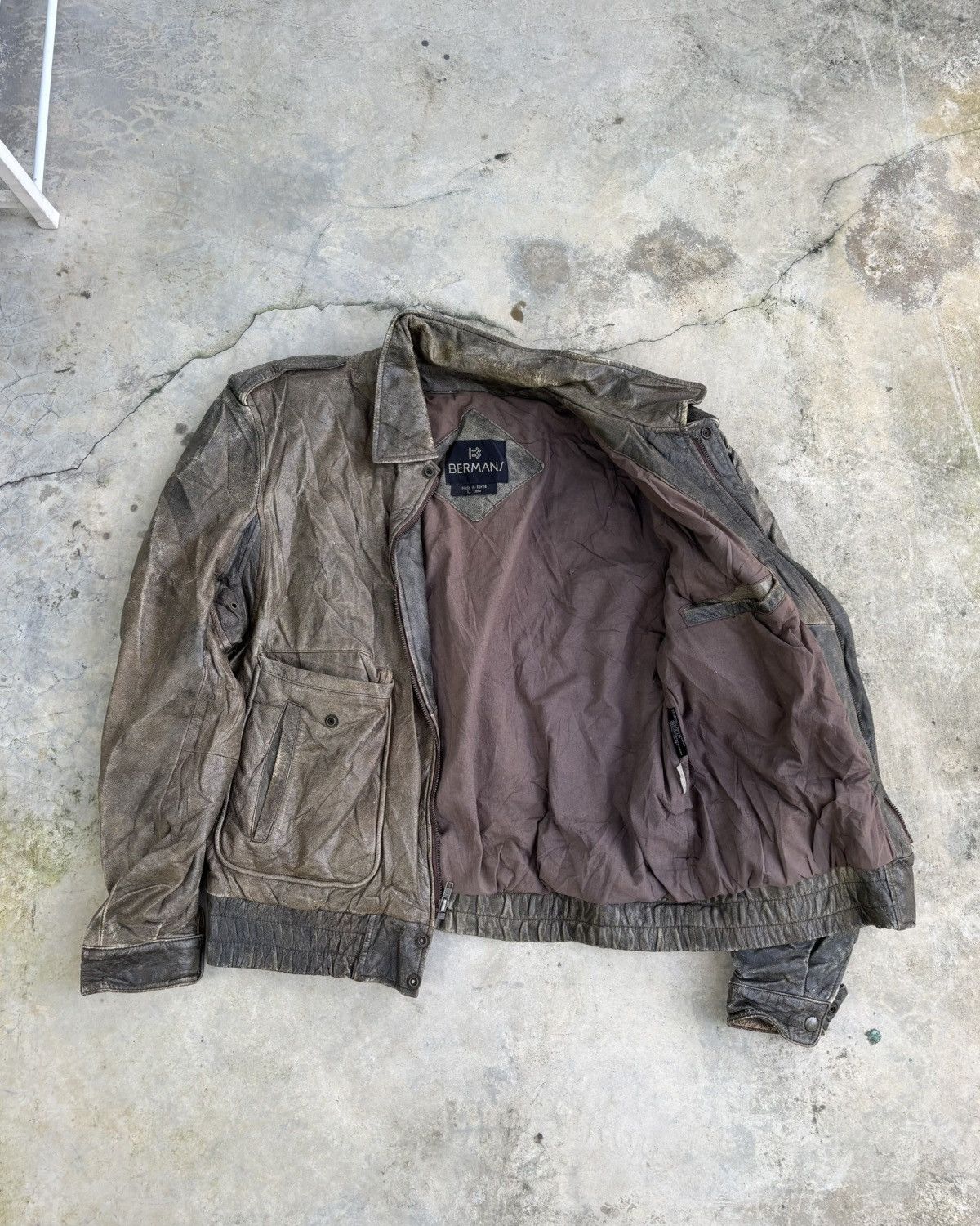 Kadoya Vintage Distressed Cafe Racer Aviator Pilot Leather Jacket Size US L / EU 52-54 / 3 - 3 Thumbnail
