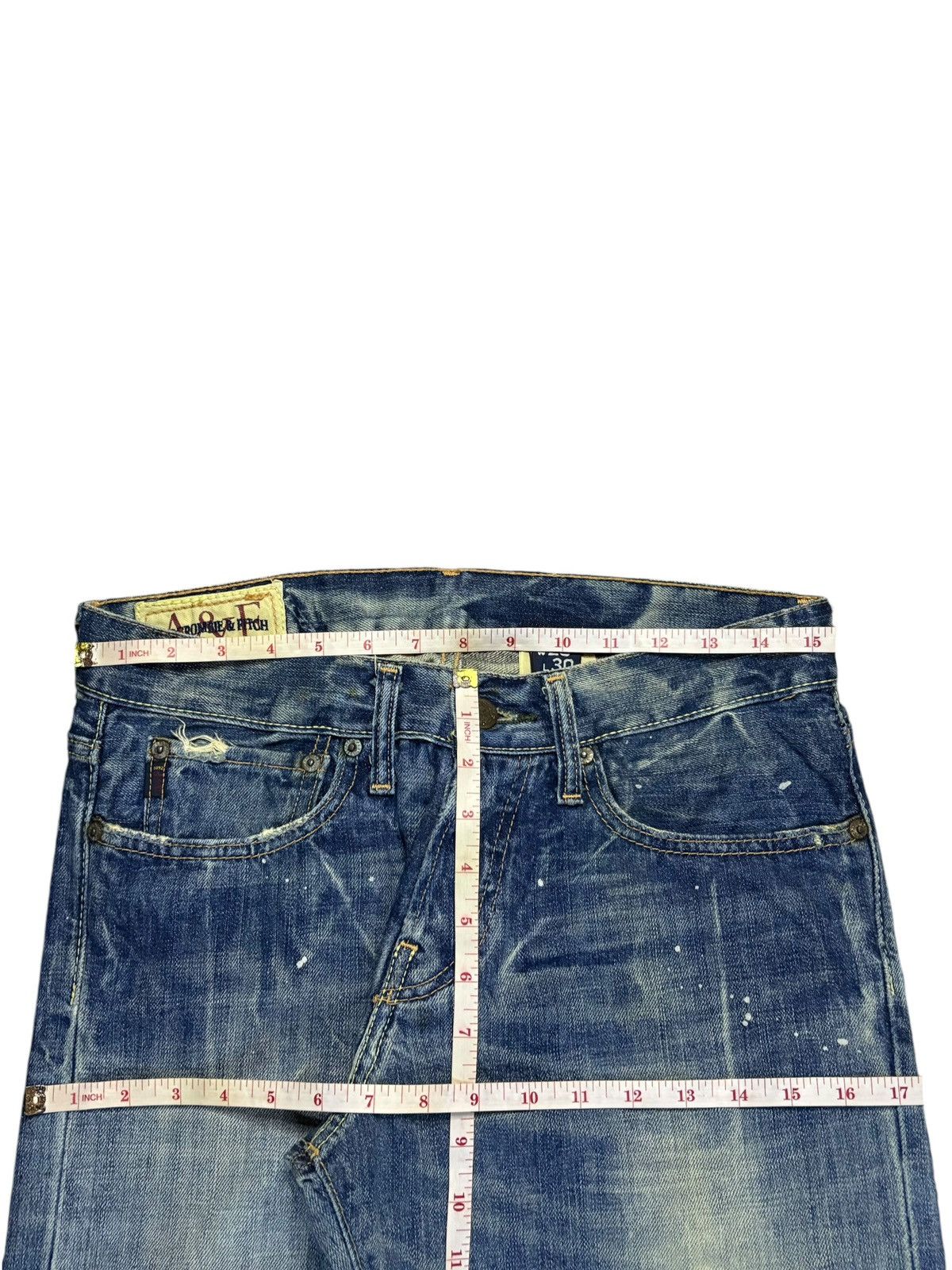 Abercrombie & Fitch Vintage Abercrombie Rusty Wash Painted Distress Baggy Jeans Size US 31 - 10 Thumbnail
