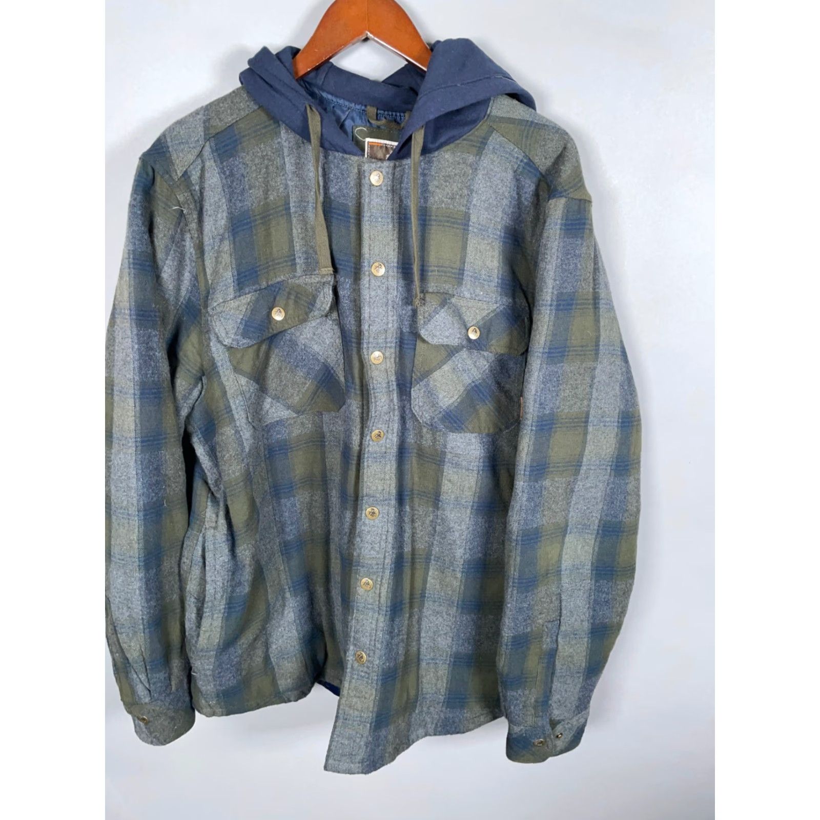 Vintage Legendary Whitetails Outfitters Flannel Shirt Jacket Adult XL Gray Plaid Hooded Size US XL / EU 56 / 4 - 5 Thumbnail