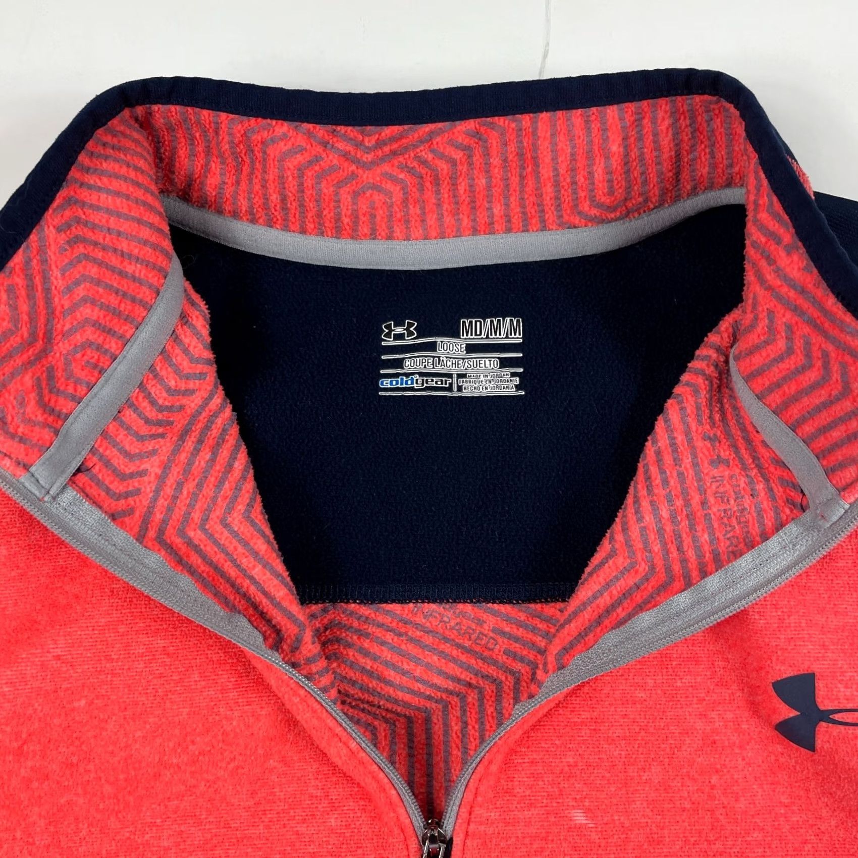 Under Armour Under Armour Sweater Mens M Red Peach ColdGear Infrared 1/4 Zip Fleece Golf PullOver Regular Knit Logo Size US M / EU 48-50 / 2 - 7 Thumbnail