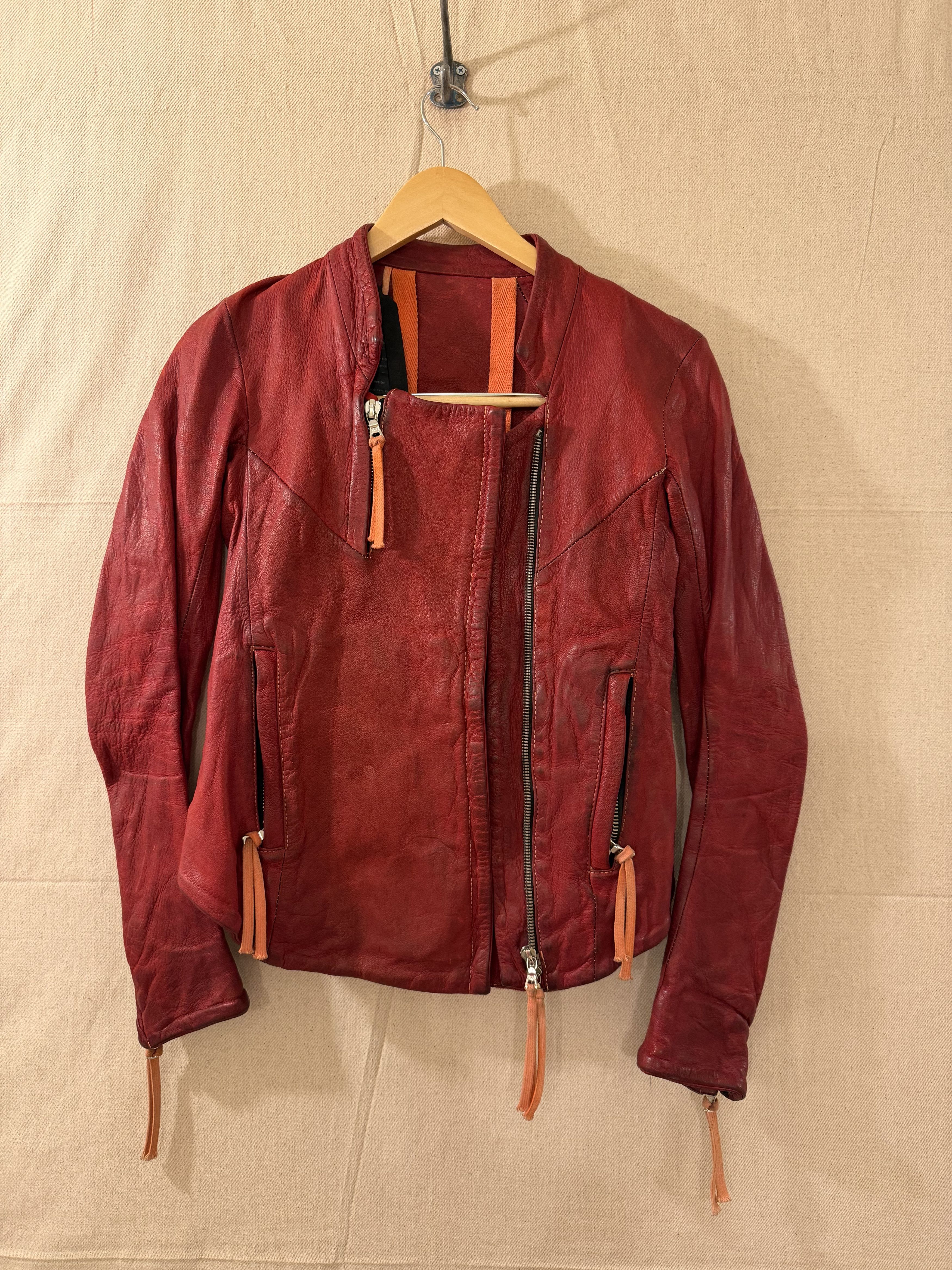 Boris Bidjan Saberi WJ2 Horse Leather Object Dyed Leather Jacket XS Size XS / US 0-2 / IT 36-38 - 1 Thumbnail