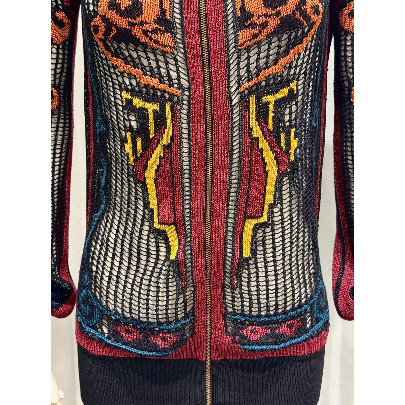 Jean Paul Gaultier A/W2007 Jean Paul Gaultier intarsia crochet knitted cardigan Size M / US 6-8 / IT 42-44 - 5 Thumbnail