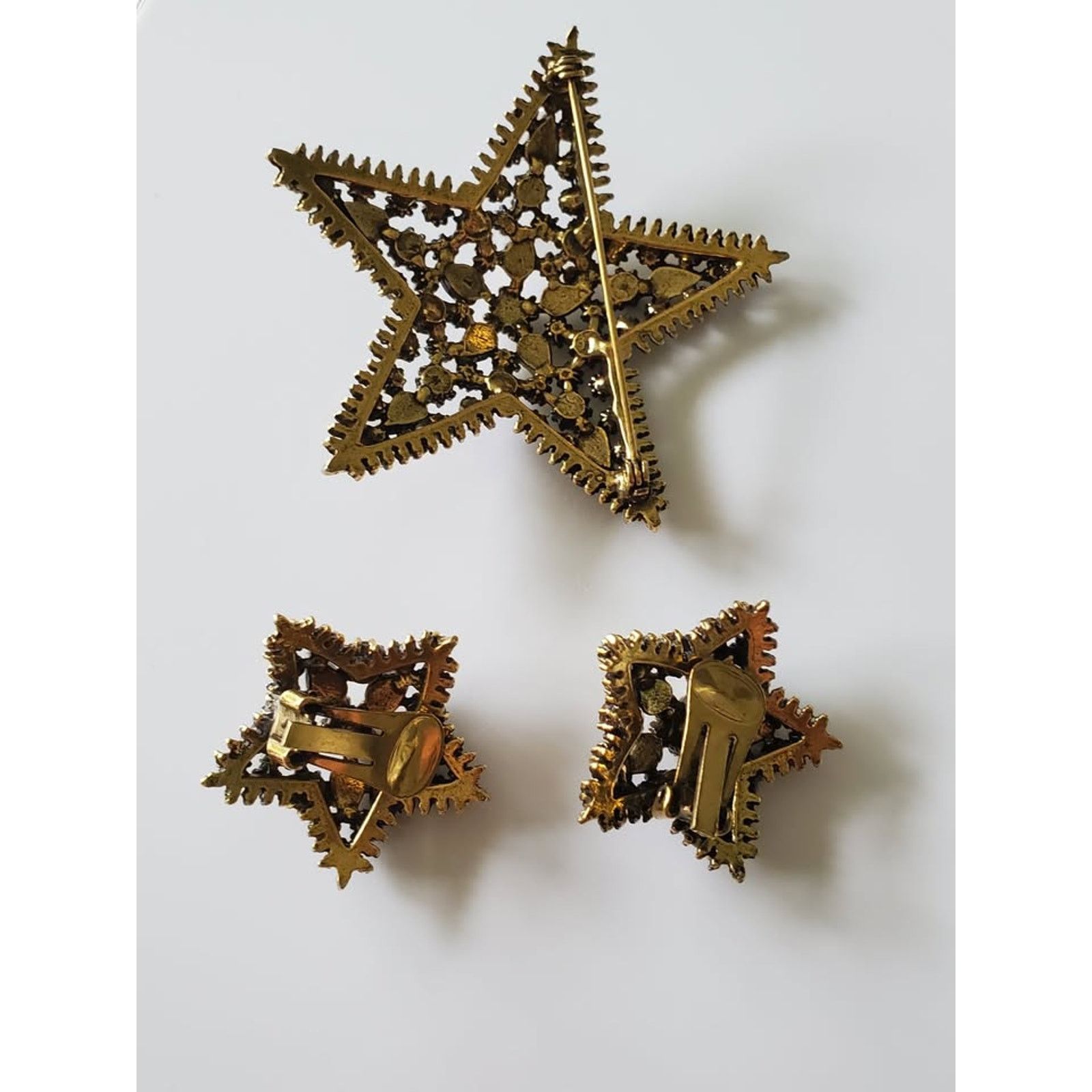 Other Vintage Red Rhinestone and Faux Opal Star Brooch and Earring Size ONE SIZE - 6 Thumbnail