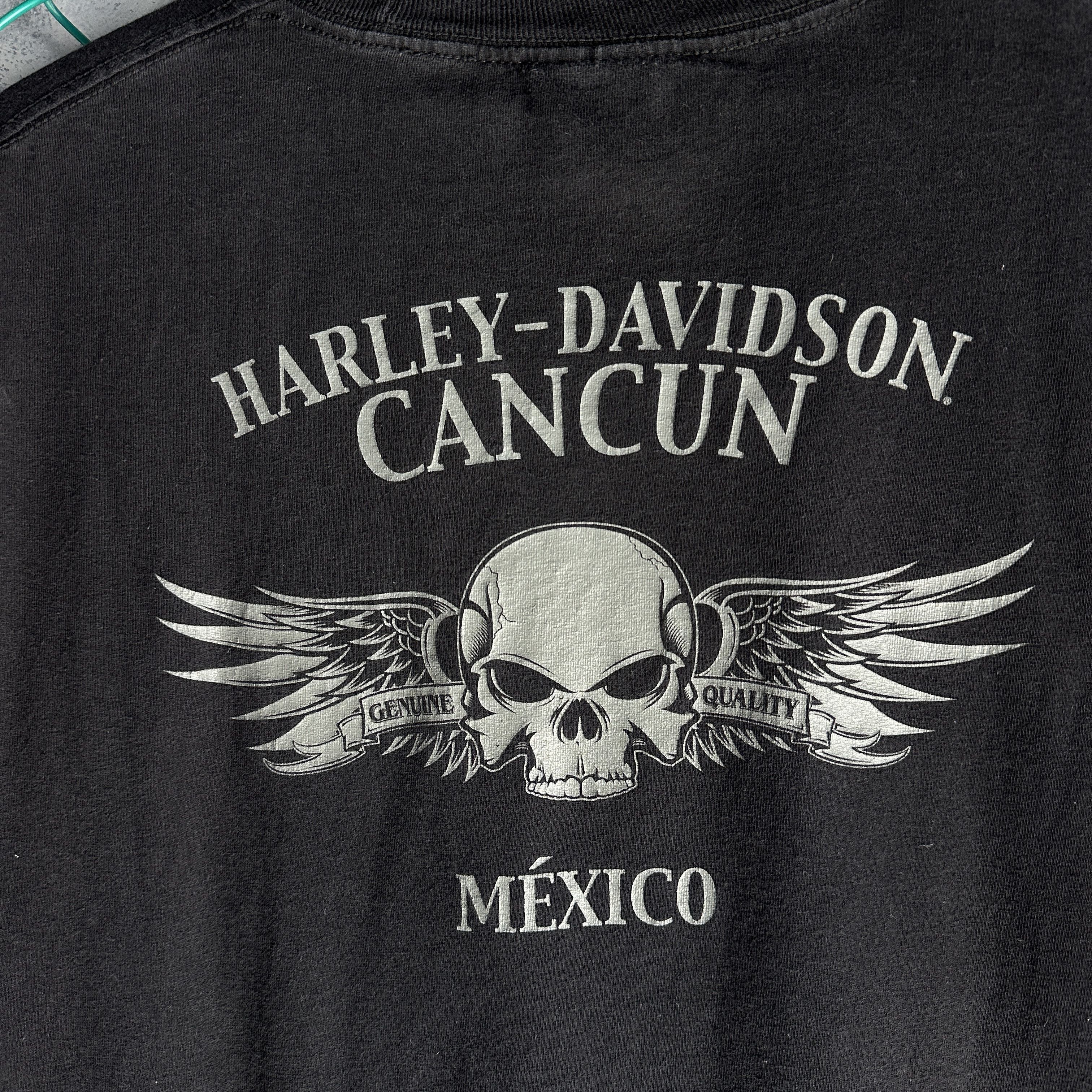 Harley Davidson Vintage Harley Davidson T Shirt Mens XL Black Skull Cancun Size US XL / EU 56 / 4 - 10 Thumbnail