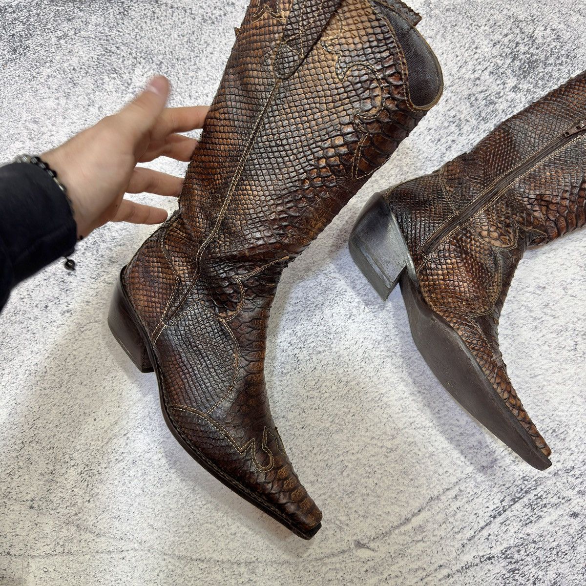 Other Progetto Italy Python Western Boots UK5 US7 EU38 24cm Size US 8 / IT 38 - 3 Thumbnail