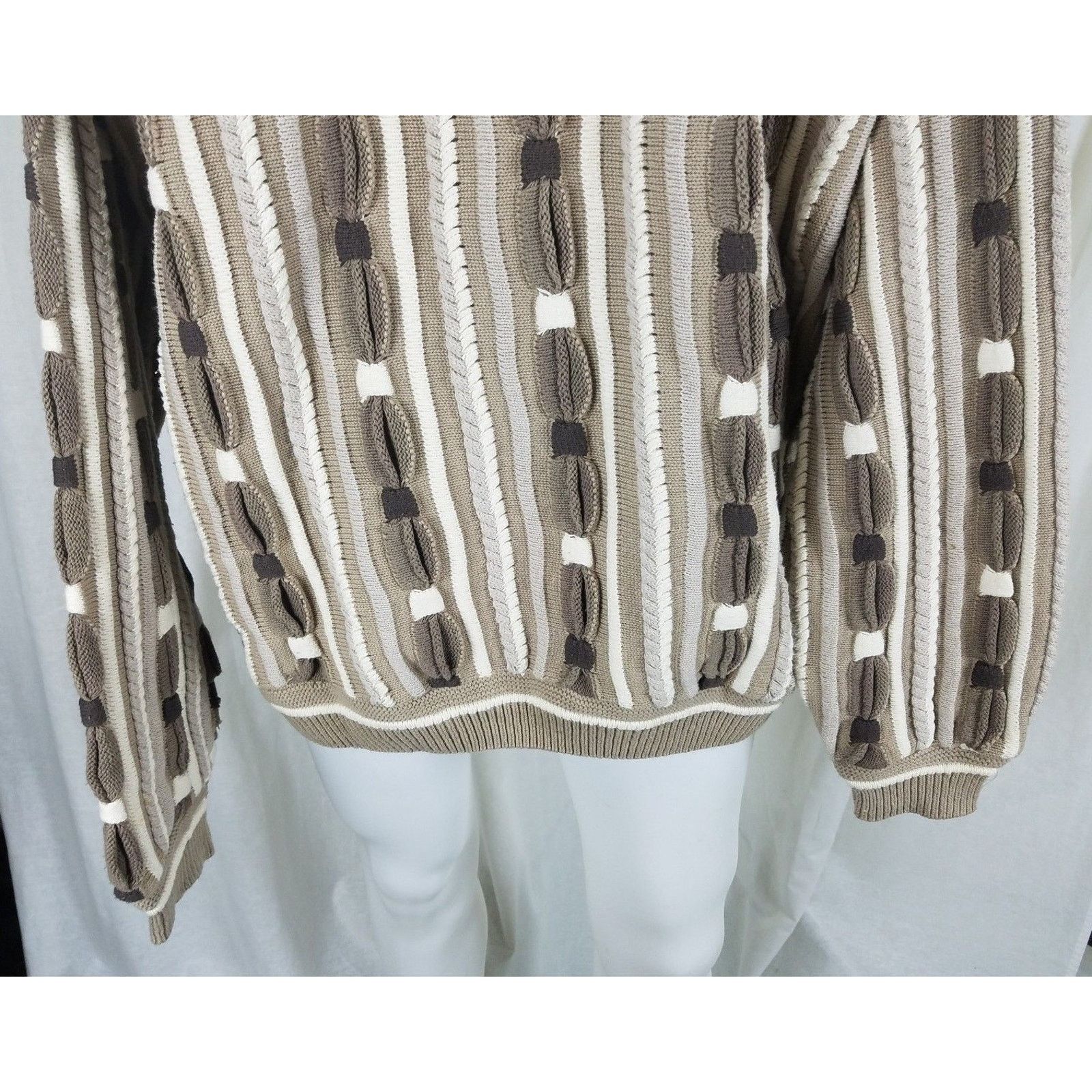 Vintage Vtg 90s Megalos 2X Knit Sweater Crazy Pattern Hip Hop Biggie Size US XXL / EU 58 / 5 - 7 Thumbnail