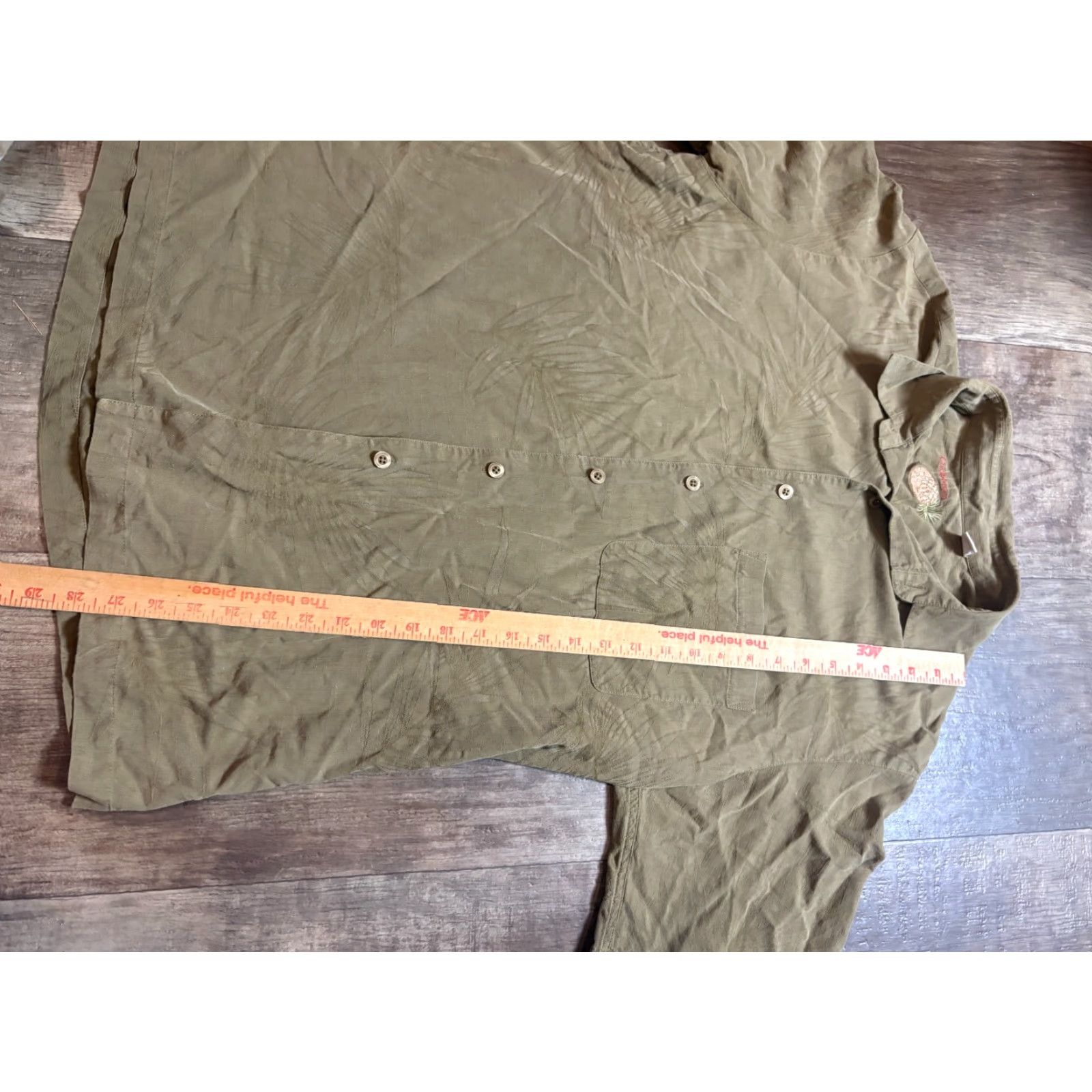 Vintage Caribbean Pineapple Hawaiian Shirt Mens Large Tan Button-Up Silk Cotton Shirt Size US L / EU 52-54 / 3 - 2 Thumbnail
