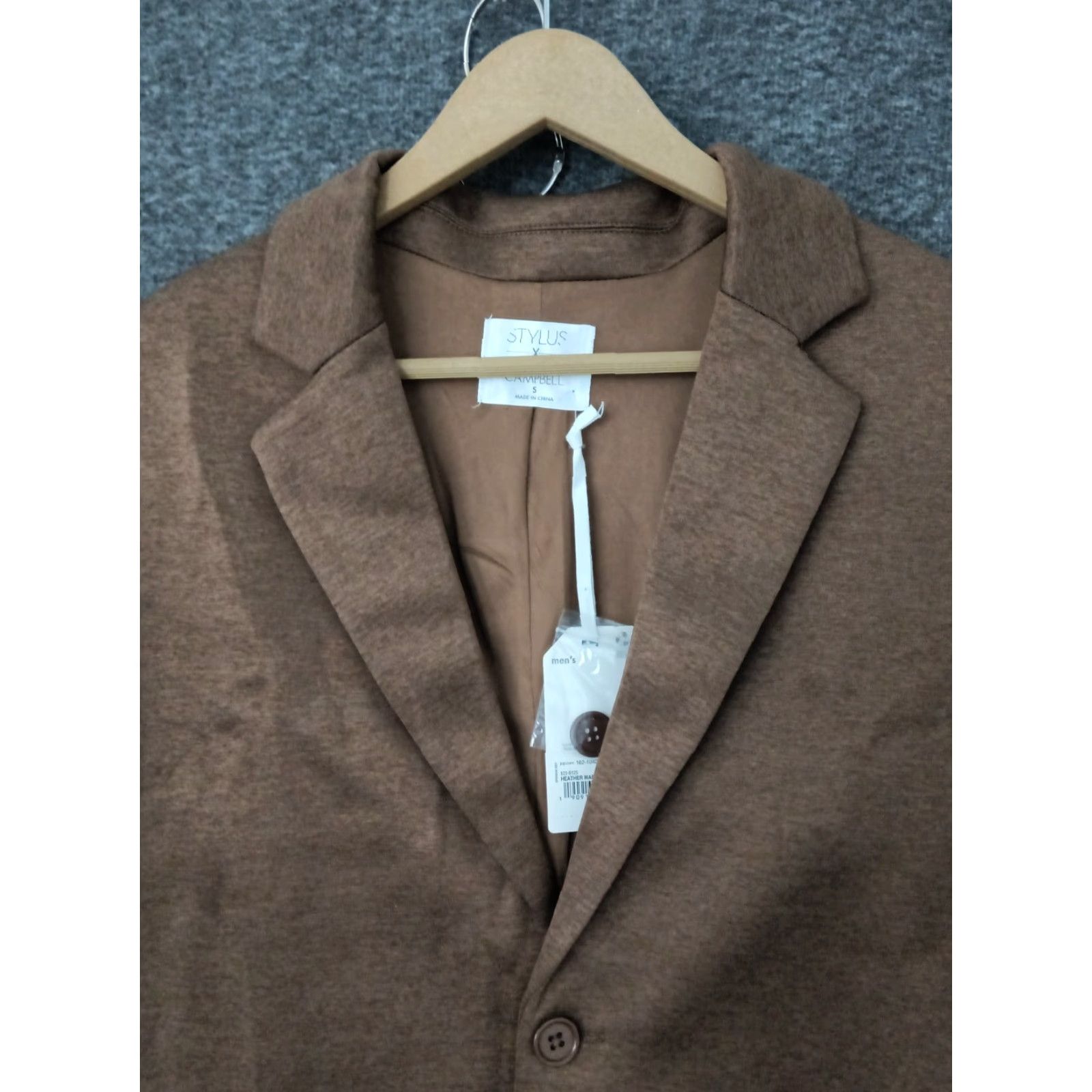 Vintage Stylus X LaDarius Campbell Lightweight Jacket Blazer Heather Warm Sand S Mens Blazer Jacket Regular Two-Button Family: Designer? (Wait) Size 36R - 3 Thumbnail