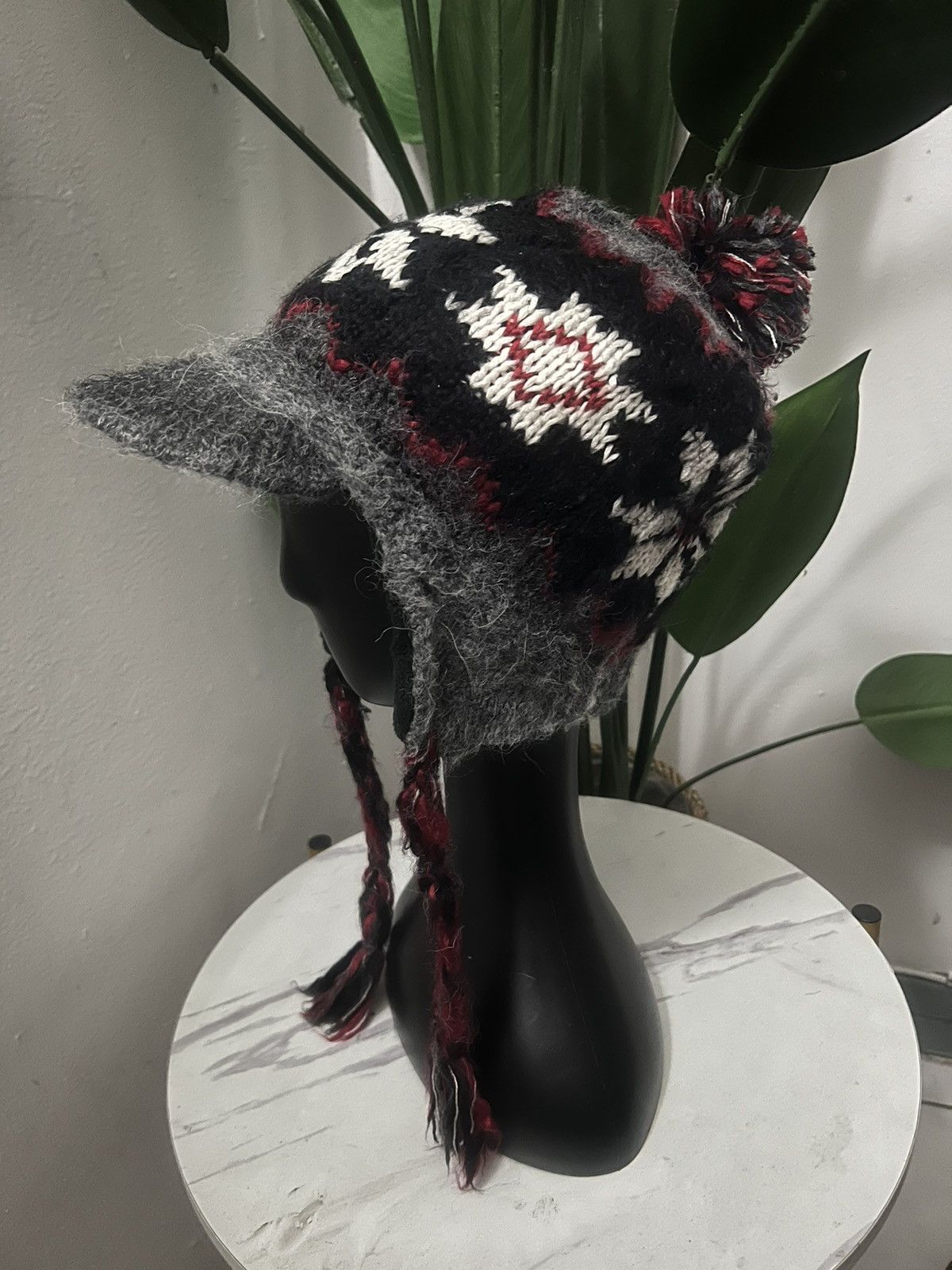 Japanese Brand × Vintage SICK‼️MOHAIR WOOL PHENIX EAR FLAT BEANIE HAT Size ONE SIZE - 6 Thumbnail