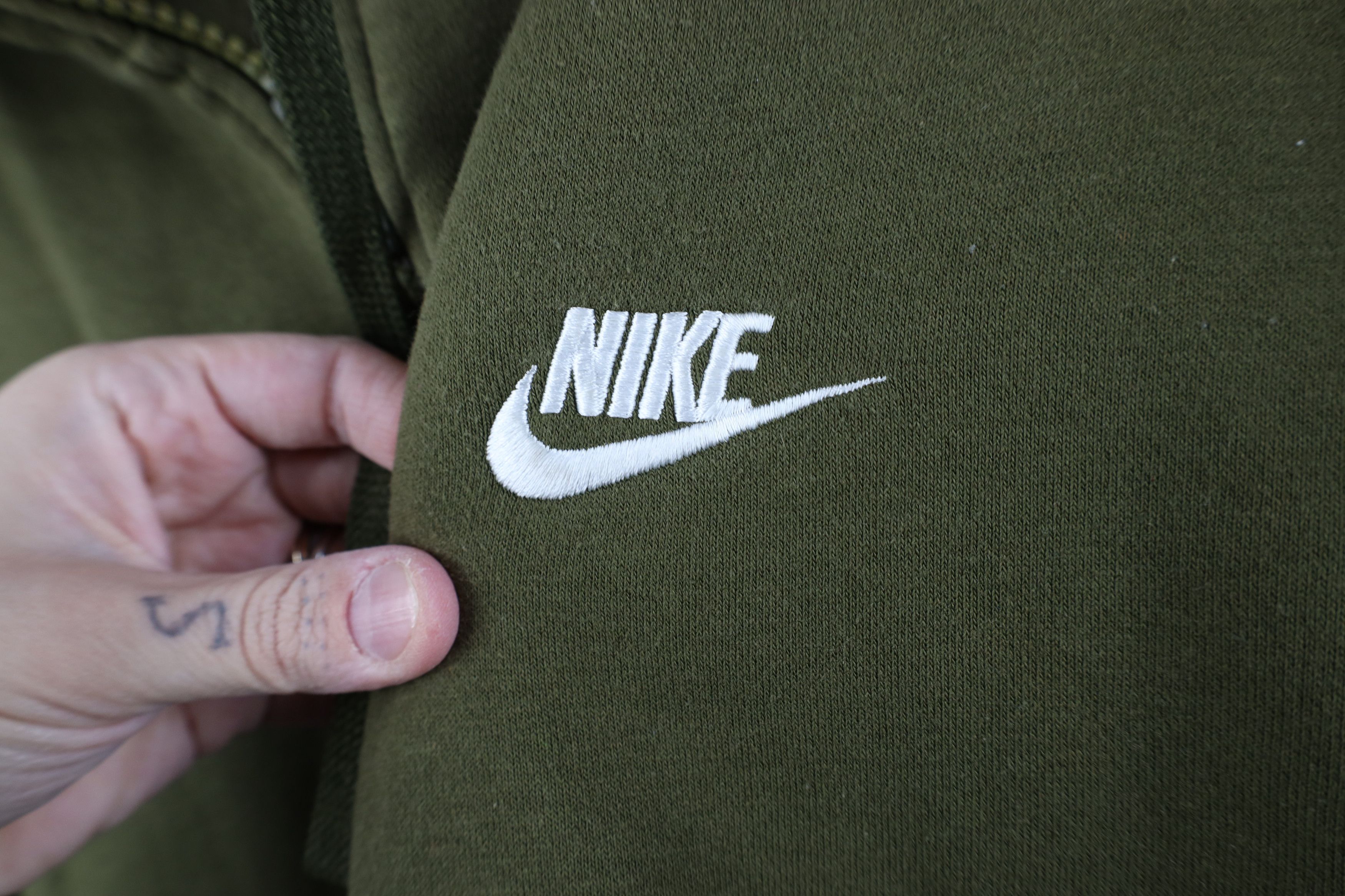 Nike Vintage Y2K Nike Mini Swoosh Full Zip Hoodie Olive Green Size US S / EU 44-46 / 1 - 4 Thumbnail
