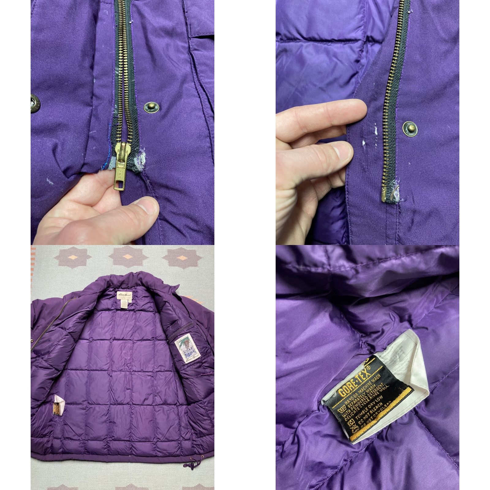 Eddie Bauer VINTAGE Eddie Bauer Ridge Line Goose Down Jacket Women Medium Purple Full Zip Parka Size M / US 6-8 / IT 42-44 - 8 Thumbnail