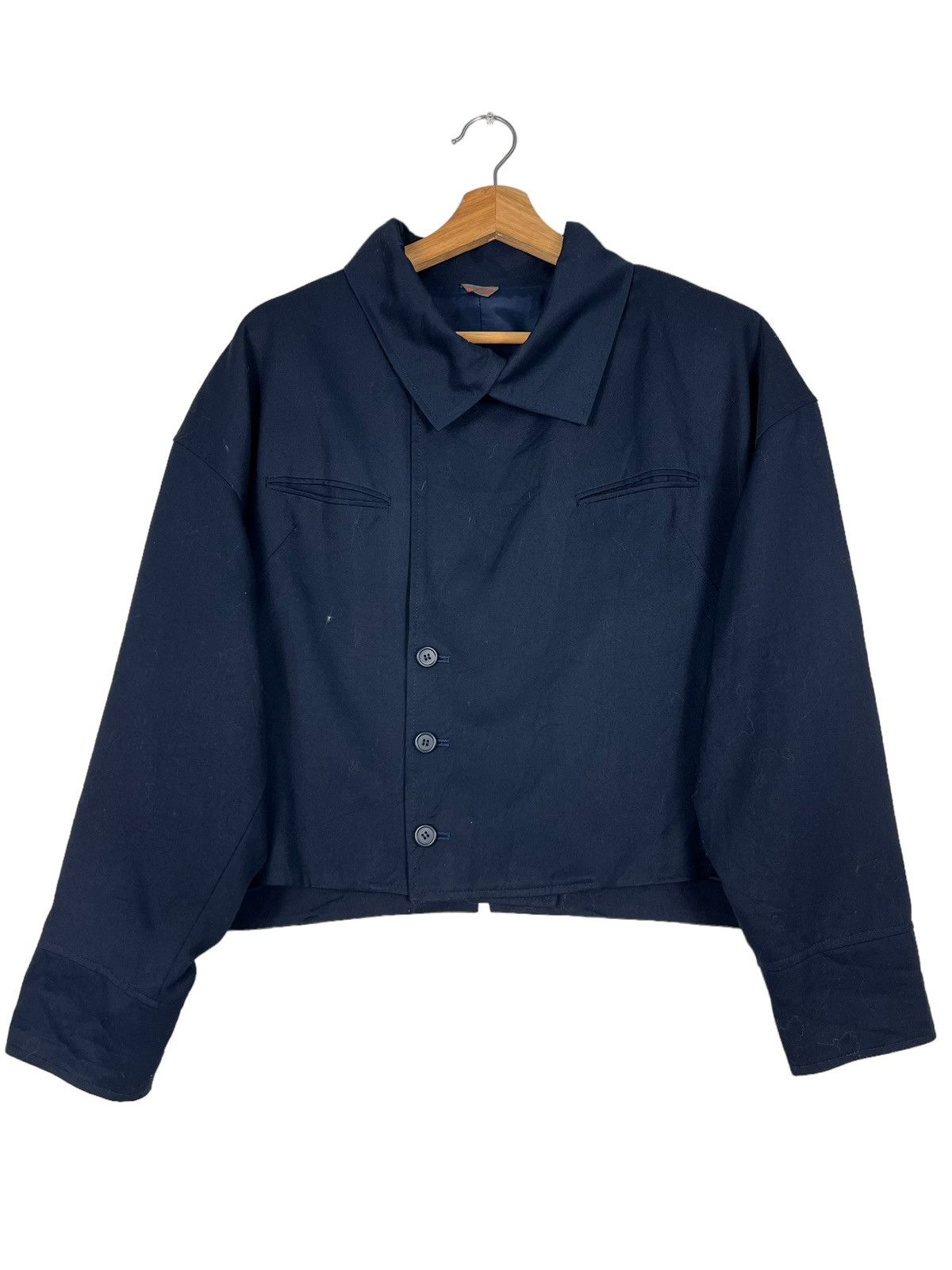 Issey Miyake 🔥 VINTAGE ISSEY MIYAKE TRAFFIC NEWS CUT OFF CROPPED JACKET Size US M / EU 48-50 / 2 - 1 Thumbnail