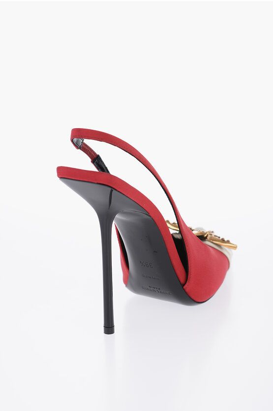 Saint Laurent Paris o1bcso1str1124 Volver Slingback Pumps in Burgundy Size US 8 / IT 38 - 3 Thumbnail