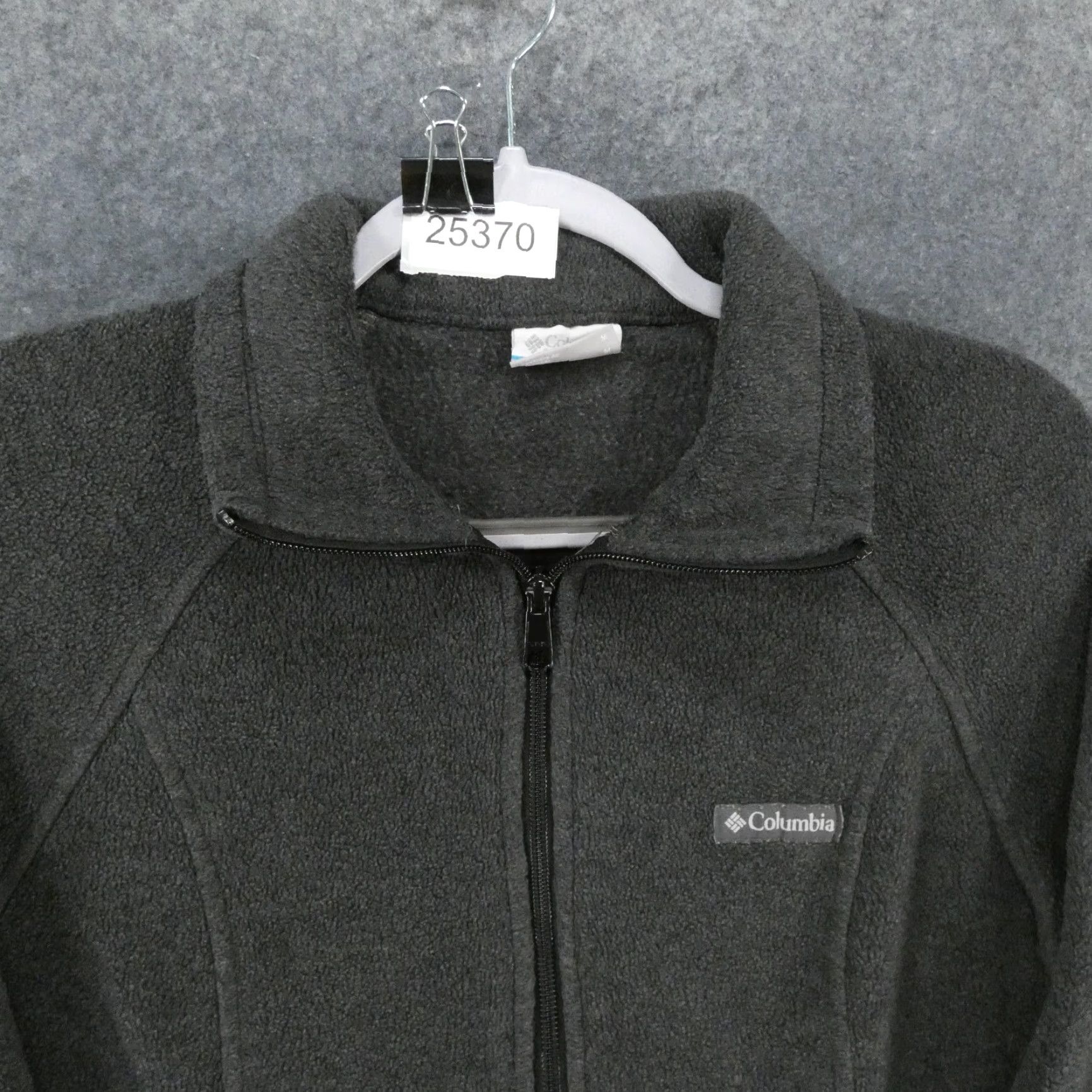 Logo 7 Columbia Jacket Womens Medium Dark Gray Zip Up Fleece Pockets w Logo Size M / US 6-8 / IT 42-44 - 2 Thumbnail