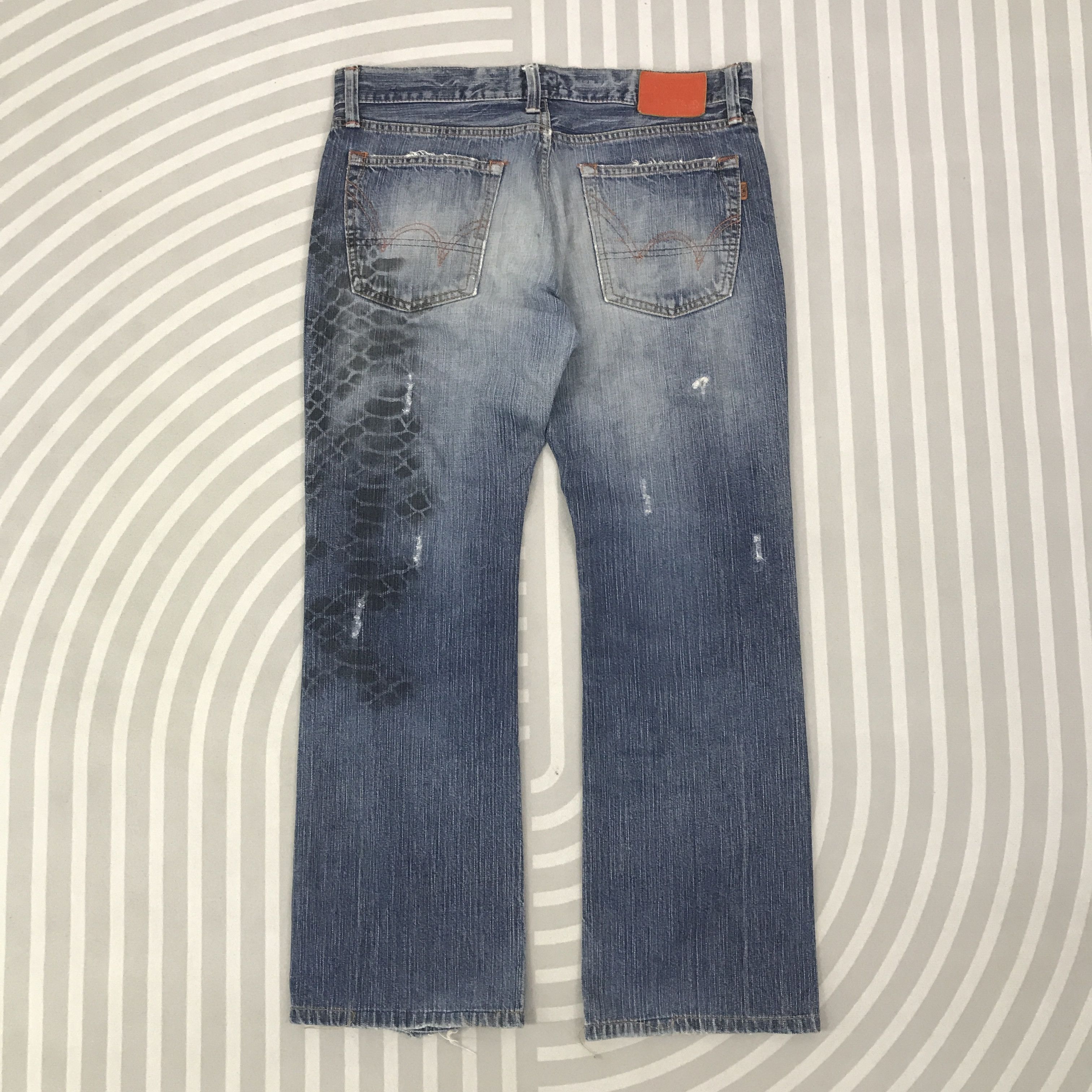 Edwin × Vintage Vtg Flare Edwin 505 Bootcut Distressed denim pants Size US 32 / EU 48 - 5 Thumbnail