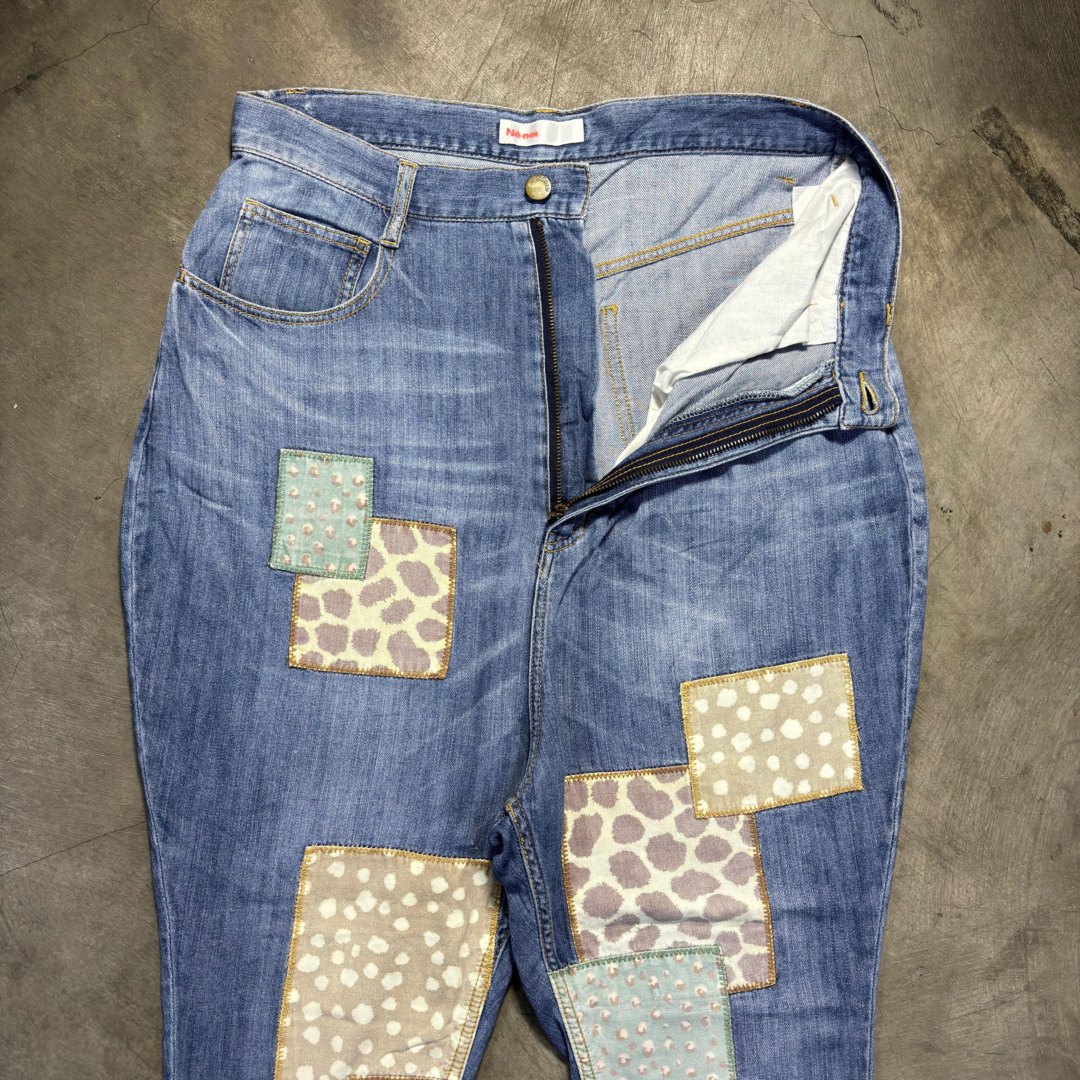 Issey Miyake × Ne-Net Ne-Net By Issey Miyake Patchwork Drop Crotch Denim Pants Size US 30 / EU 46 - 3 Thumbnail