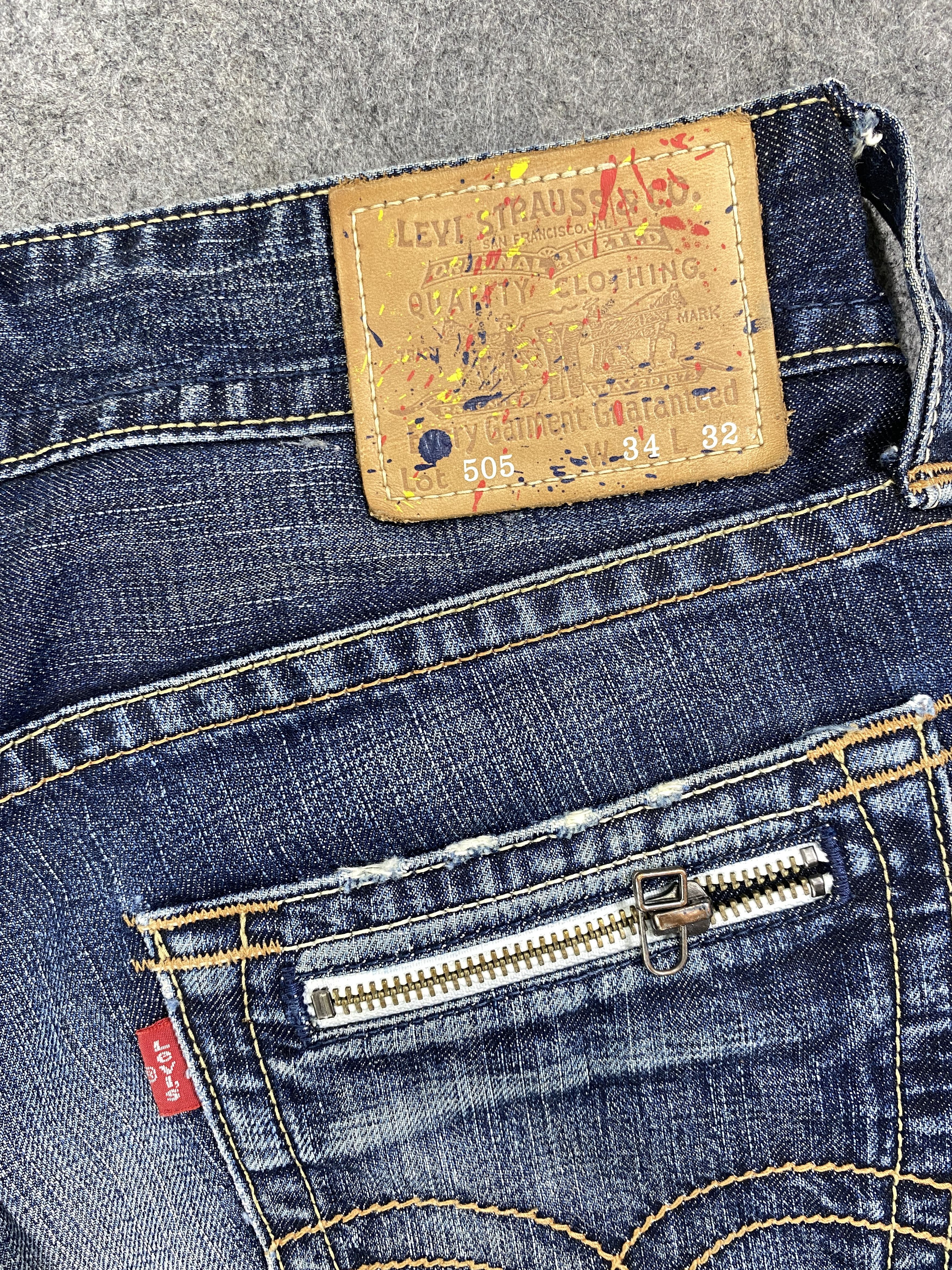 Levi's Distressed Dark Blue Levi's 505 Jeans 32x32 Denim -JN1707 Size US 32 / EU 48 - 10 Thumbnail