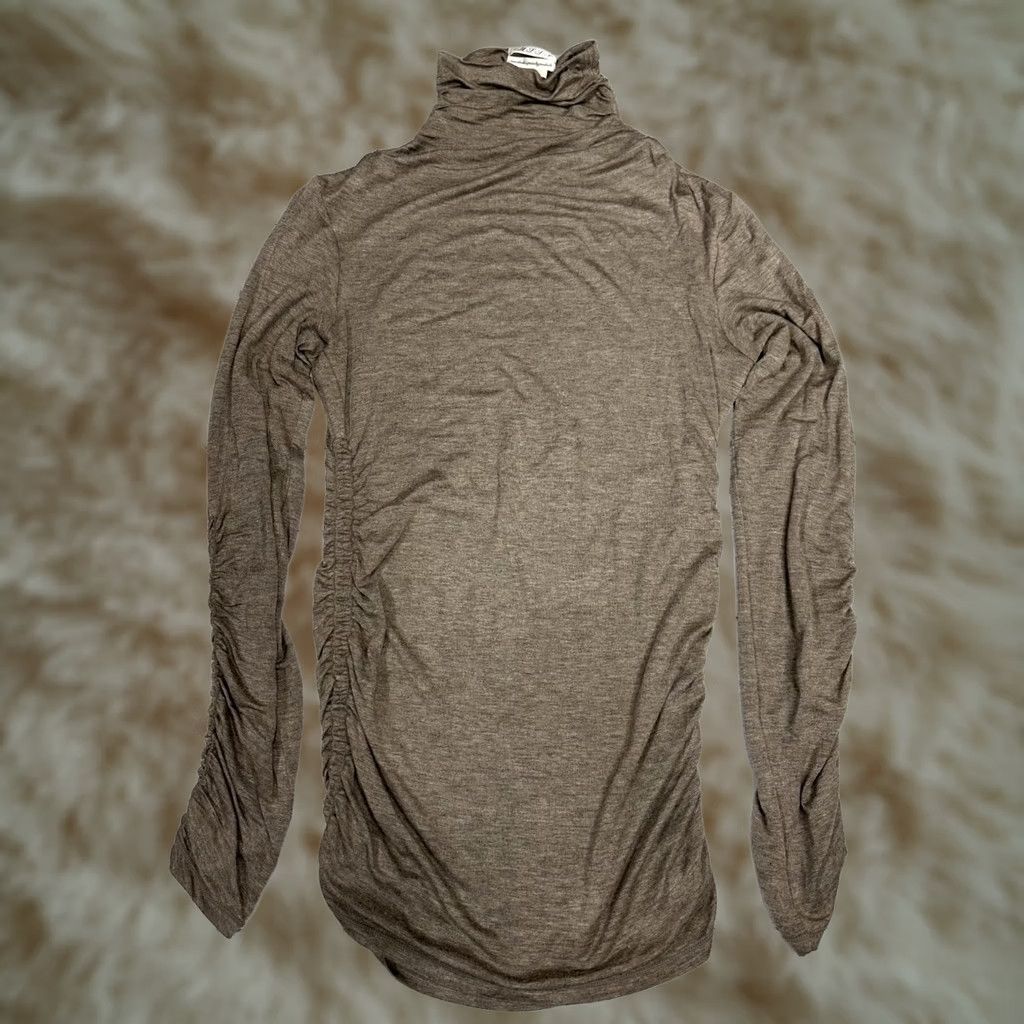 Vintage MSSP Max Studio Specialty Products Women's Shirt Brown Sz S Ruched Long Sleeve Size S / US 4 / IT 40 - 1 Thumbnail