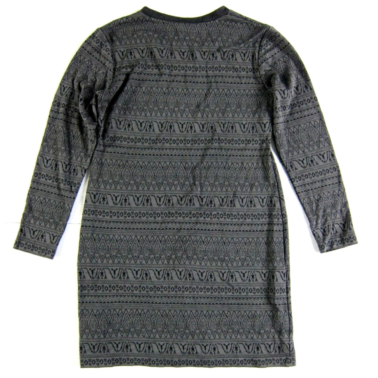 KAVU KAVU Dress Shift Jersey Black Grey Chevron Long Sleeve Tunic Small Size S / US 4 / IT 40 - 2 Thumbnail