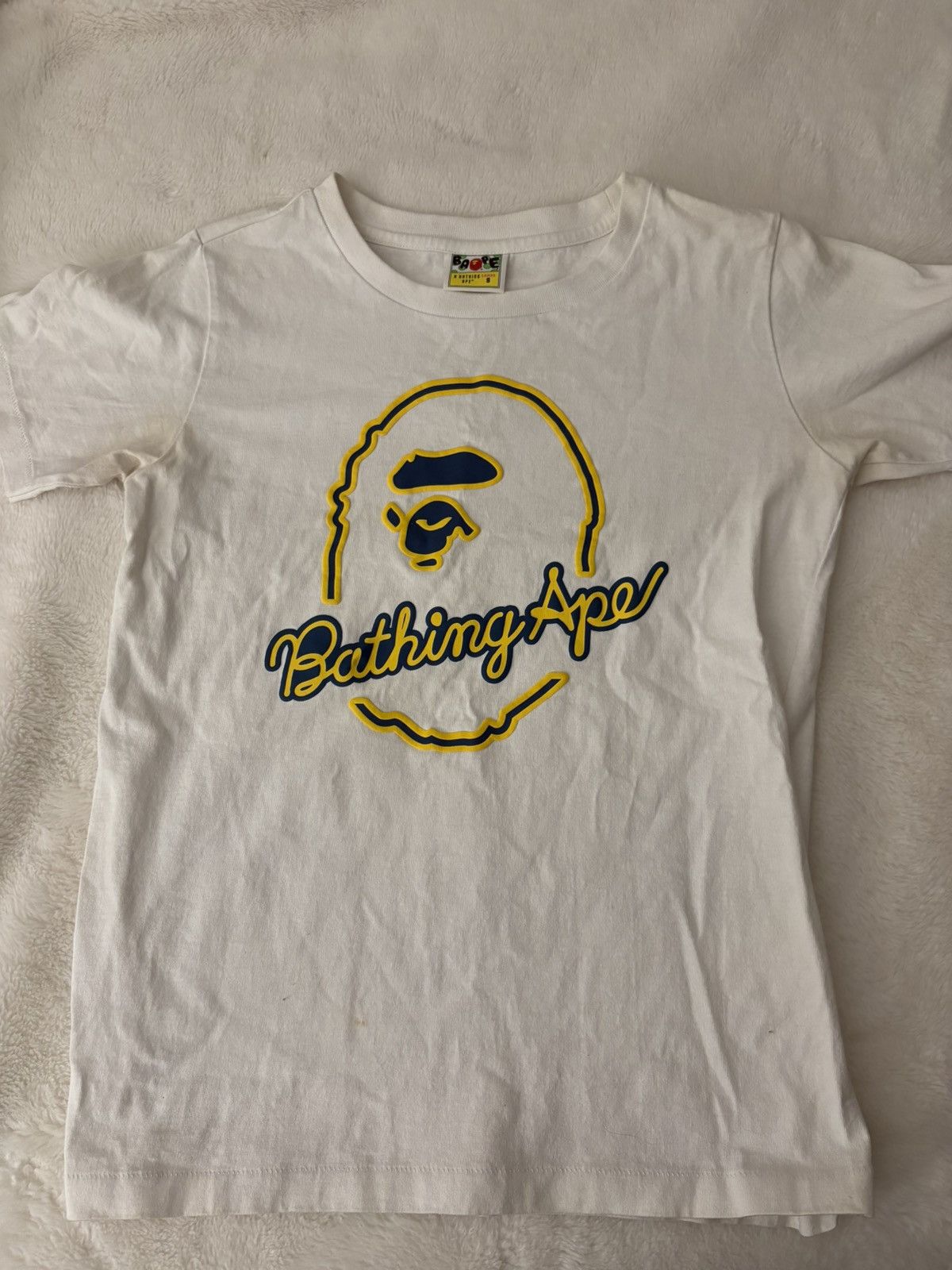 Bape Blue & Yellow Bathing Ape T-Shirt Size S / US 4 / IT 40 - 1 Thumbnail