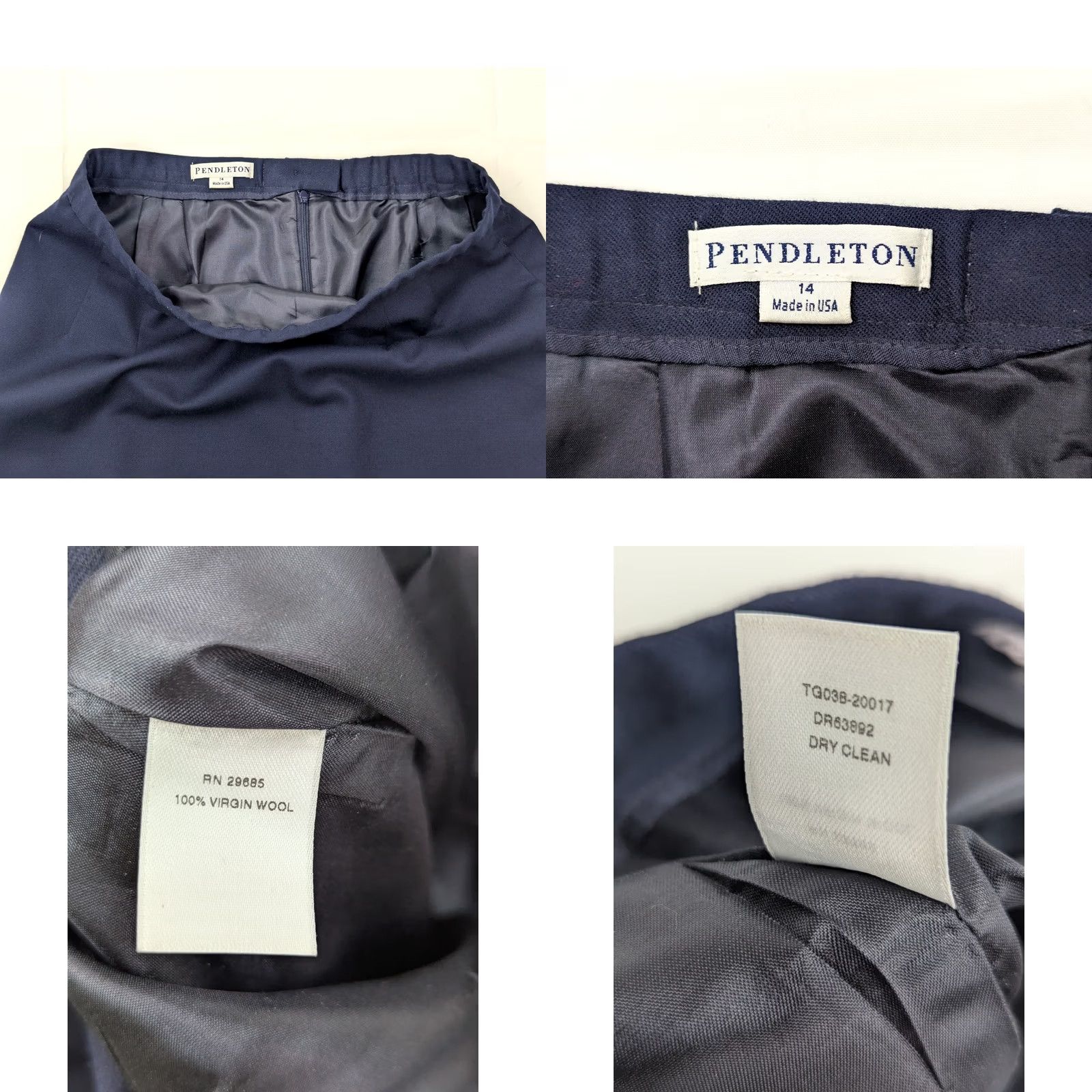 Pendleton VINTAGE Pendleton Maxi Skirt Women 14 Navy Blue Wool Lined 32x35 90s Pattern Women Size 36" / US 14 / IT 50 - 8 Thumbnail