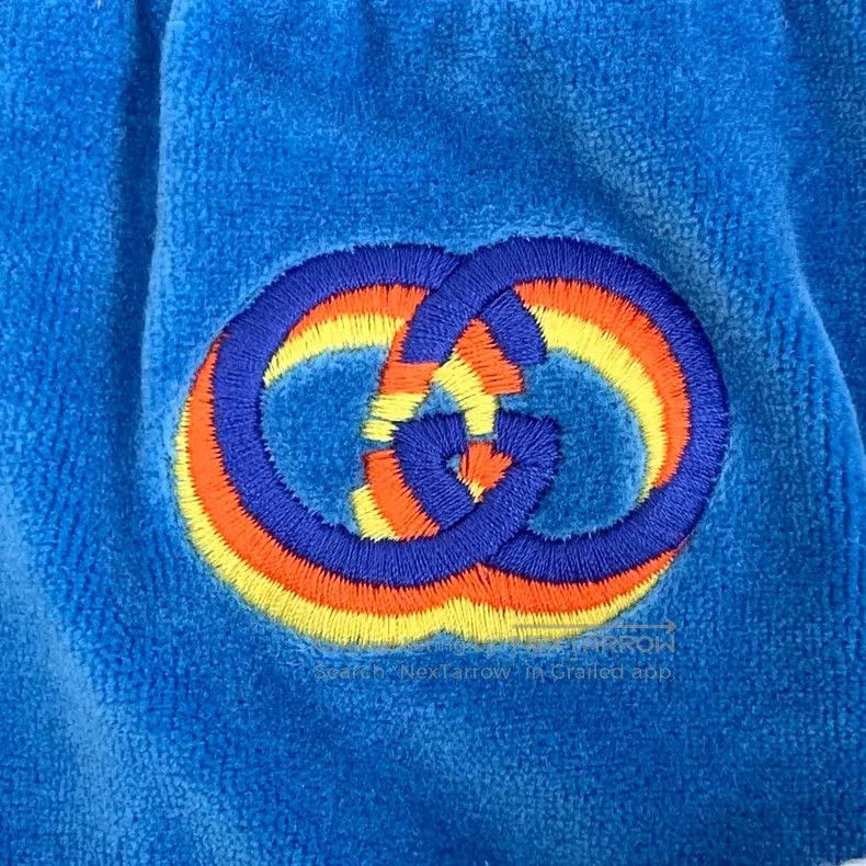Gucci Gucci Size XS Blue logo embroidered cotton casual drawstrin Size US 27 - 5 Thumbnail