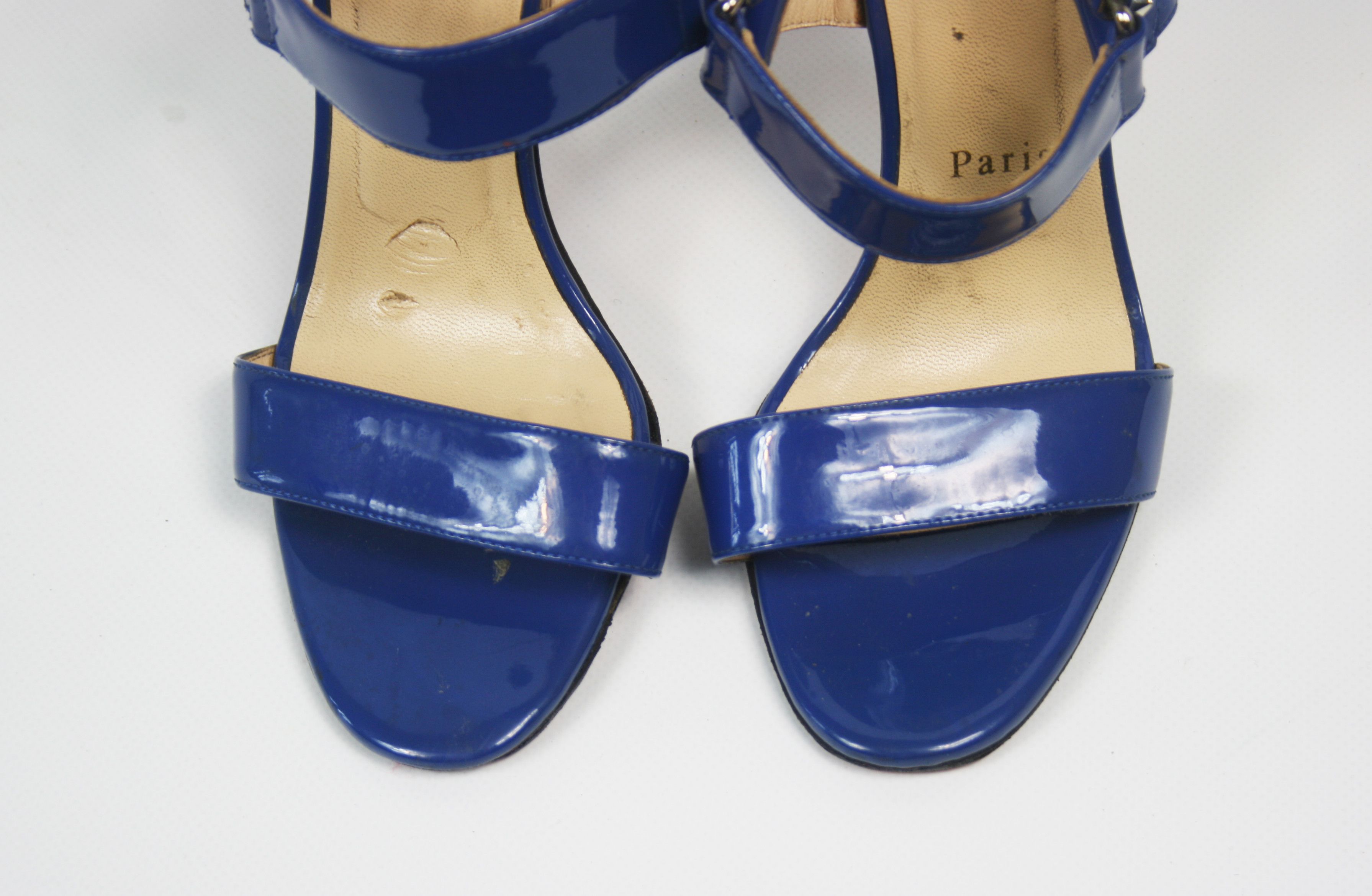 Christian Louboutin Sova Patent Leather Sandals Heels Size US 8 / IT 38 - 4 Thumbnail