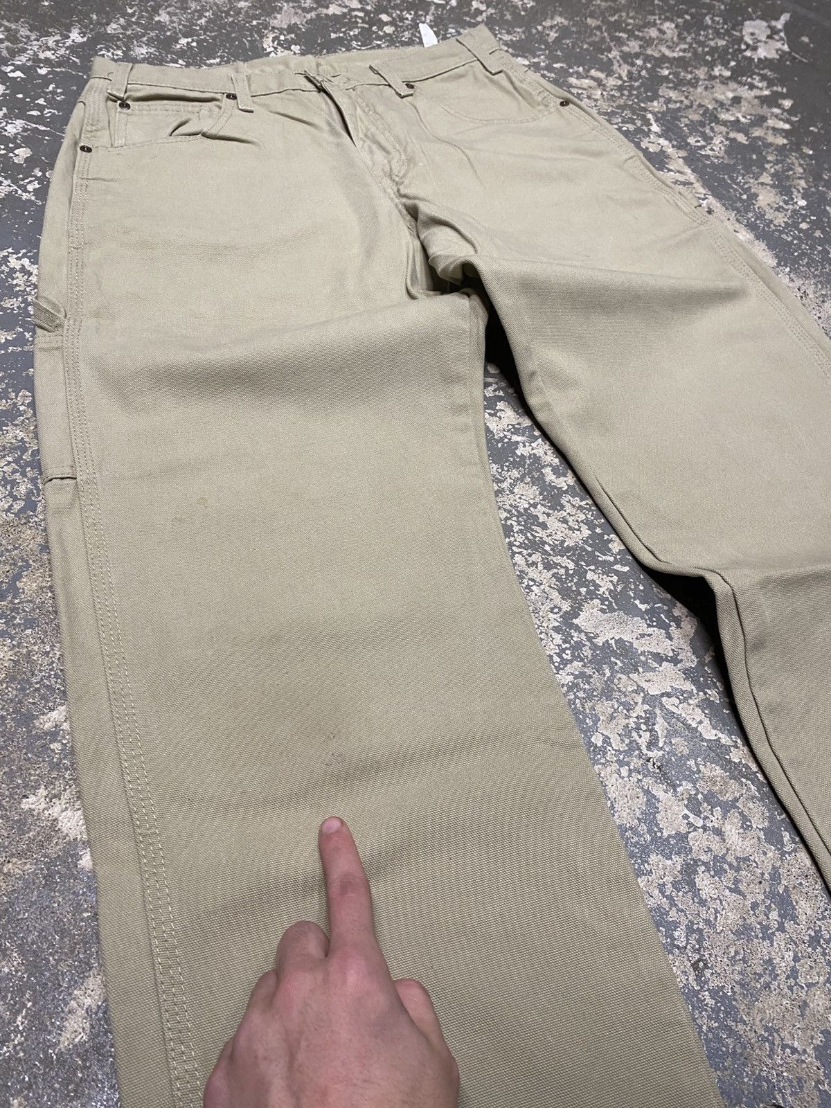 Carhartt × Dickies × Vintage Vintage Dickies Tan Cream Carpenter Baggy Fit Pants Size US 32 / EU 48 - 6 Thumbnail